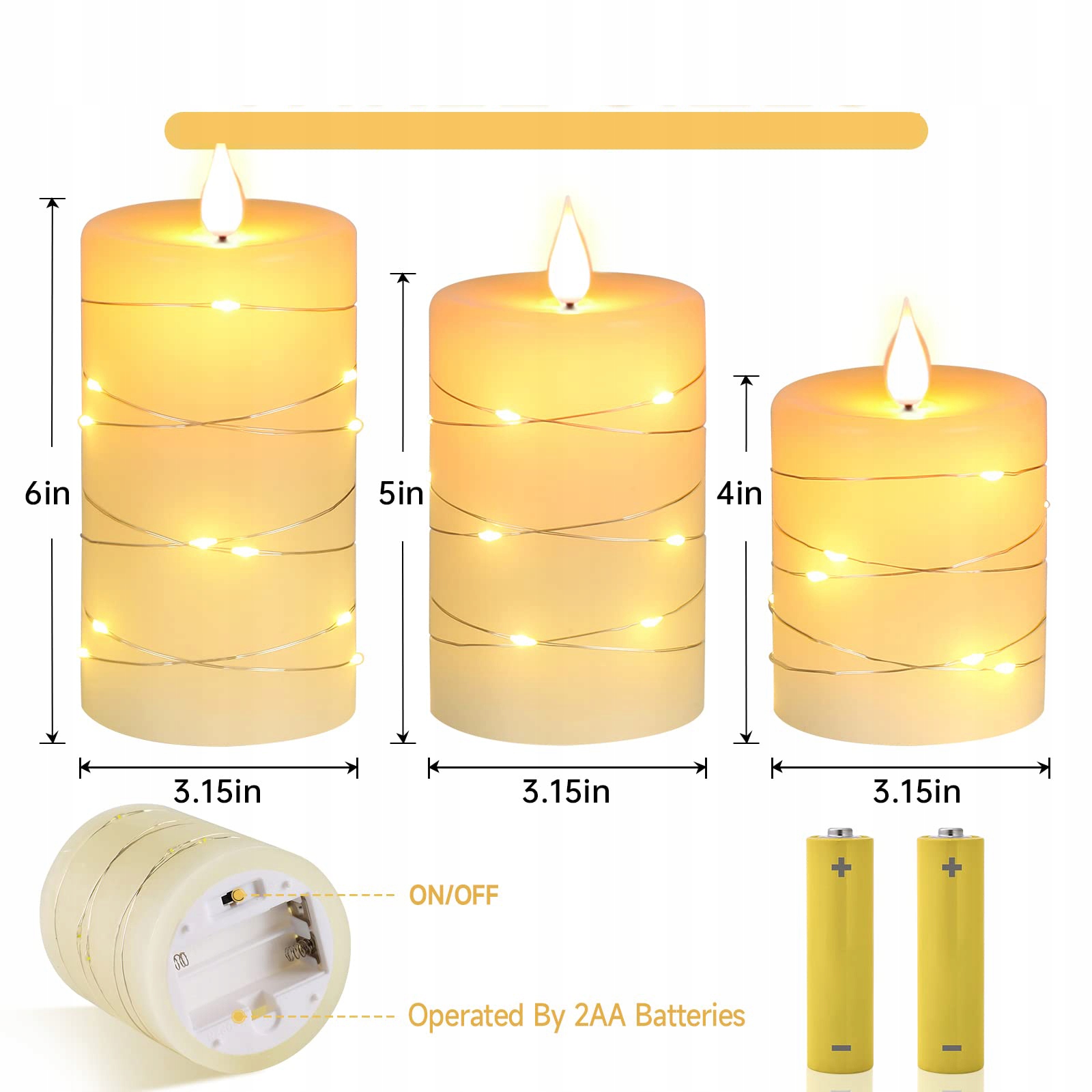 REALISTYCZNE ŚWIECE FILAROWE Z PILOTEM ZDALNEGO STEROWANIA, FUNKCJA TIMERA Stan opakowania oryginalne
