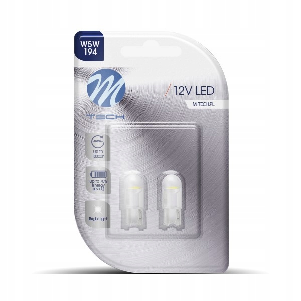 

2x Żarówki Led W5W M-tech White Transparentne
