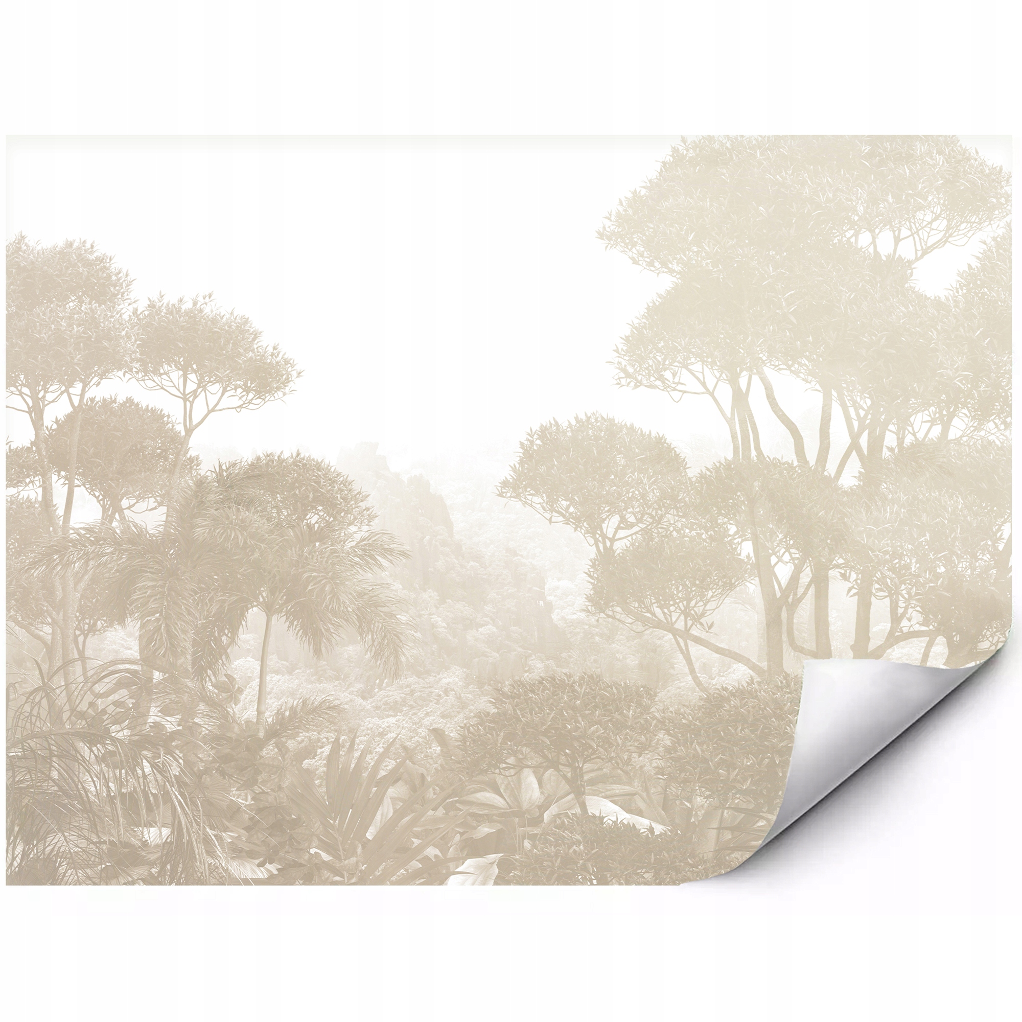 Samolepiaca fototapeta Béžová džungľa Palmy, hmlistá krajina, 150 x 105 cm