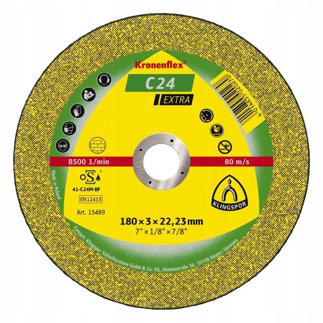 

Tarcza do cięcia betonu Klingspor 125x2,5x22mm