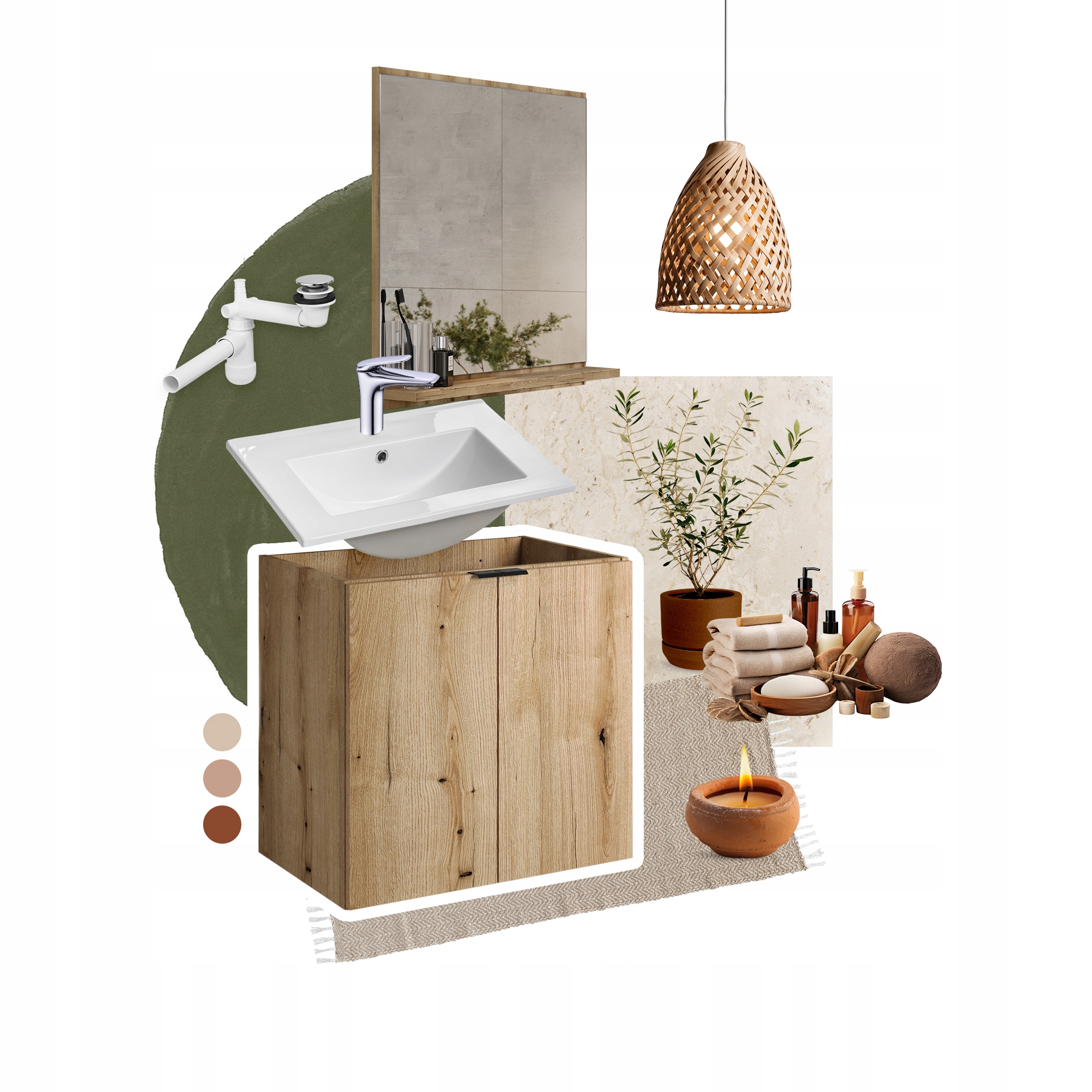 Nábytková sestava 80 cm s deskou a vysokou skříňkou