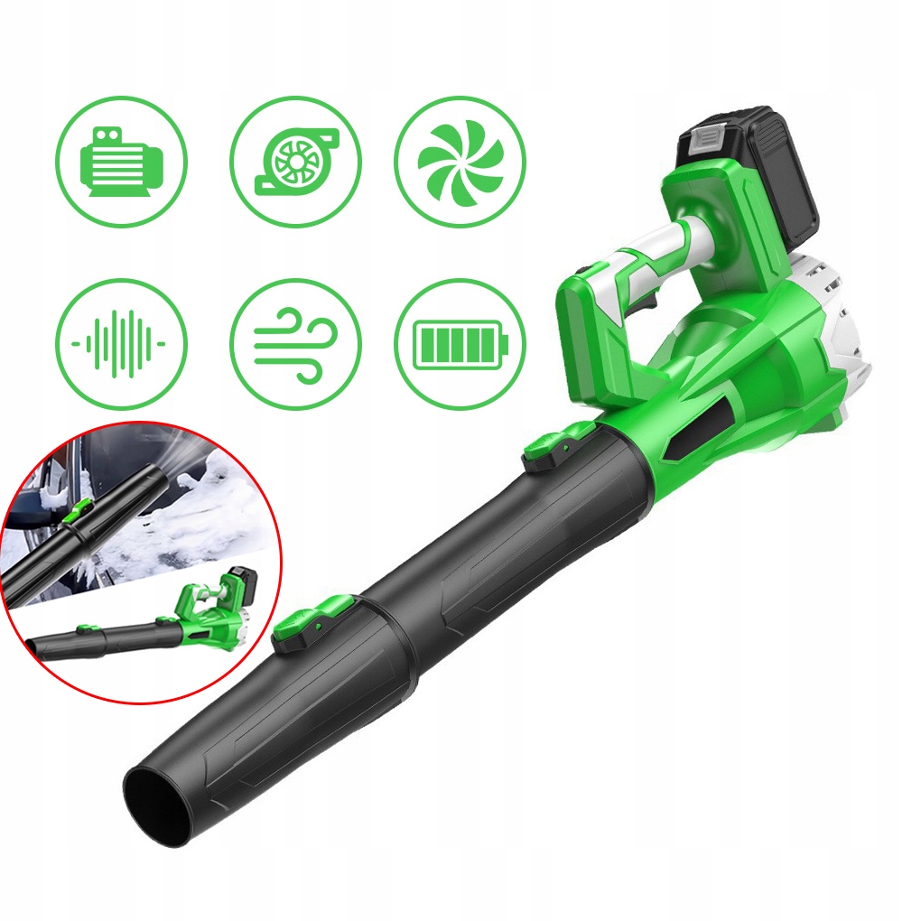 21V Akumulatorový Elektrické Dmychadlo Foukač S 2 Bateriemi