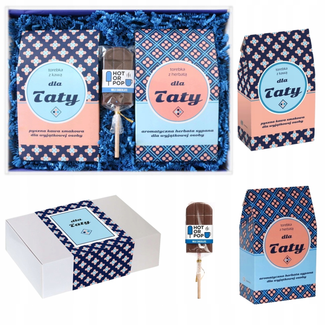 Zestaw Prezentowy Dla Taty Ojca Teścia Kawa Herbata Czekoladowy Lizak