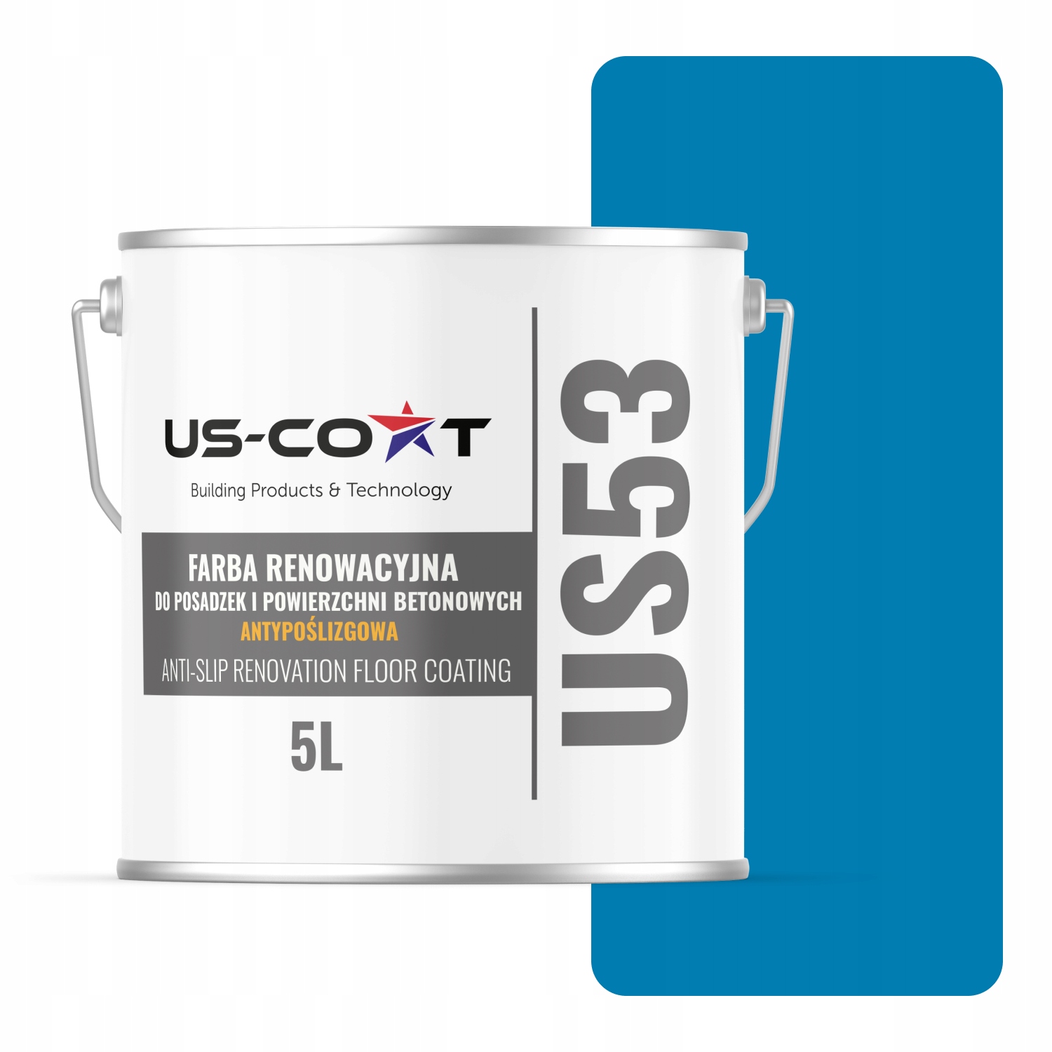 Renovačná Farba Na Podlahy Protišmyková Uv Farba Modrá Ral 5015 5 L