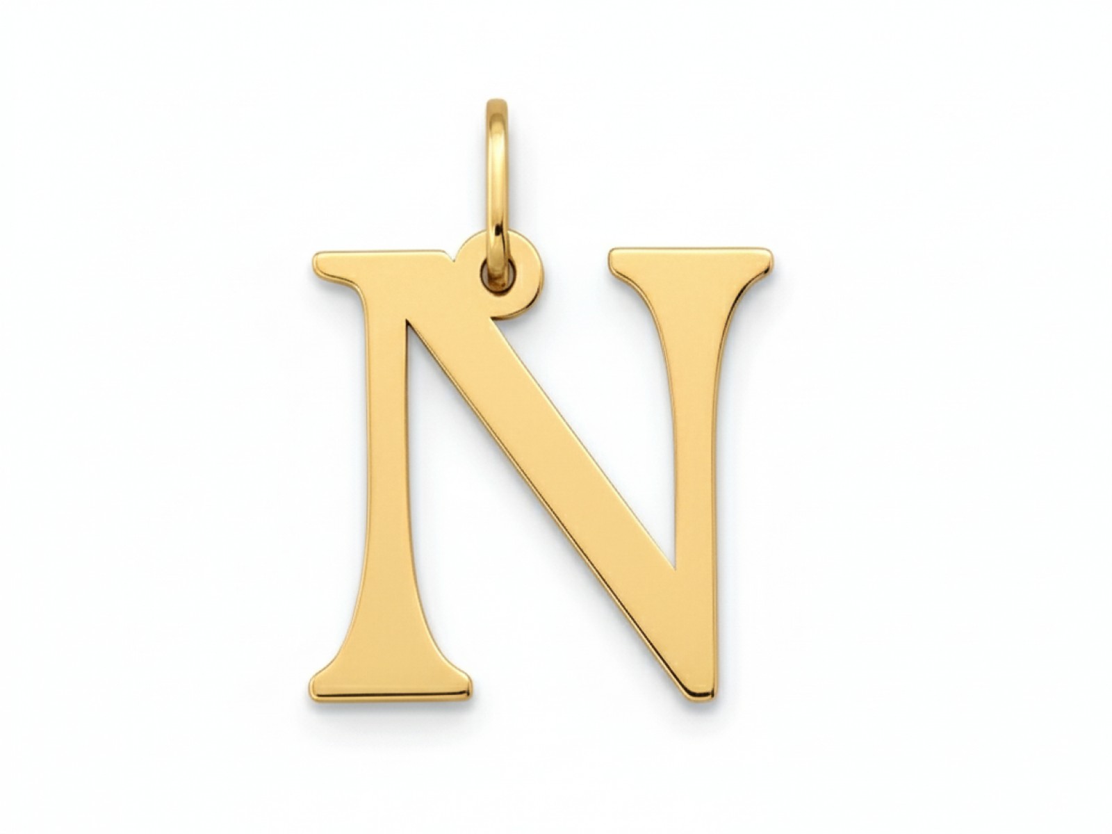 Zlatý přívěsek 585 s písmenem N, vyřezané velké písmeno 2.24 g na Valentýna