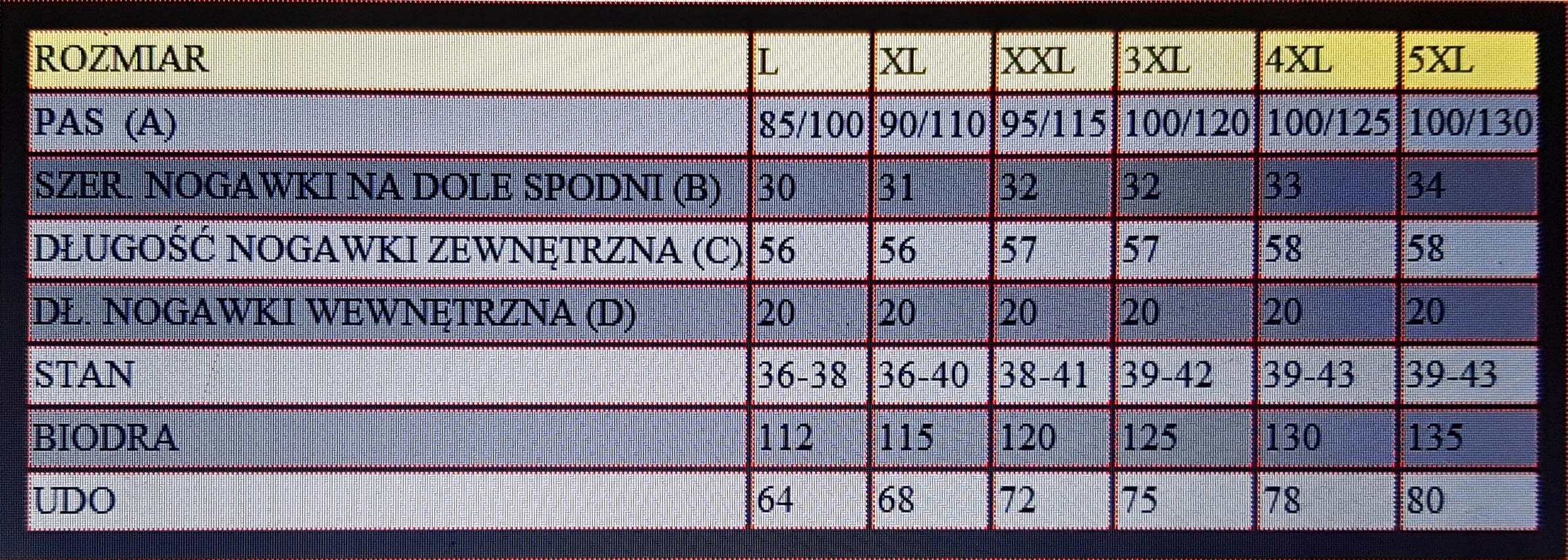 SPODENKI 3/4 z lampasem pas 110cm r. 3XL 5 KOLORÓW Rozmiar 3XL