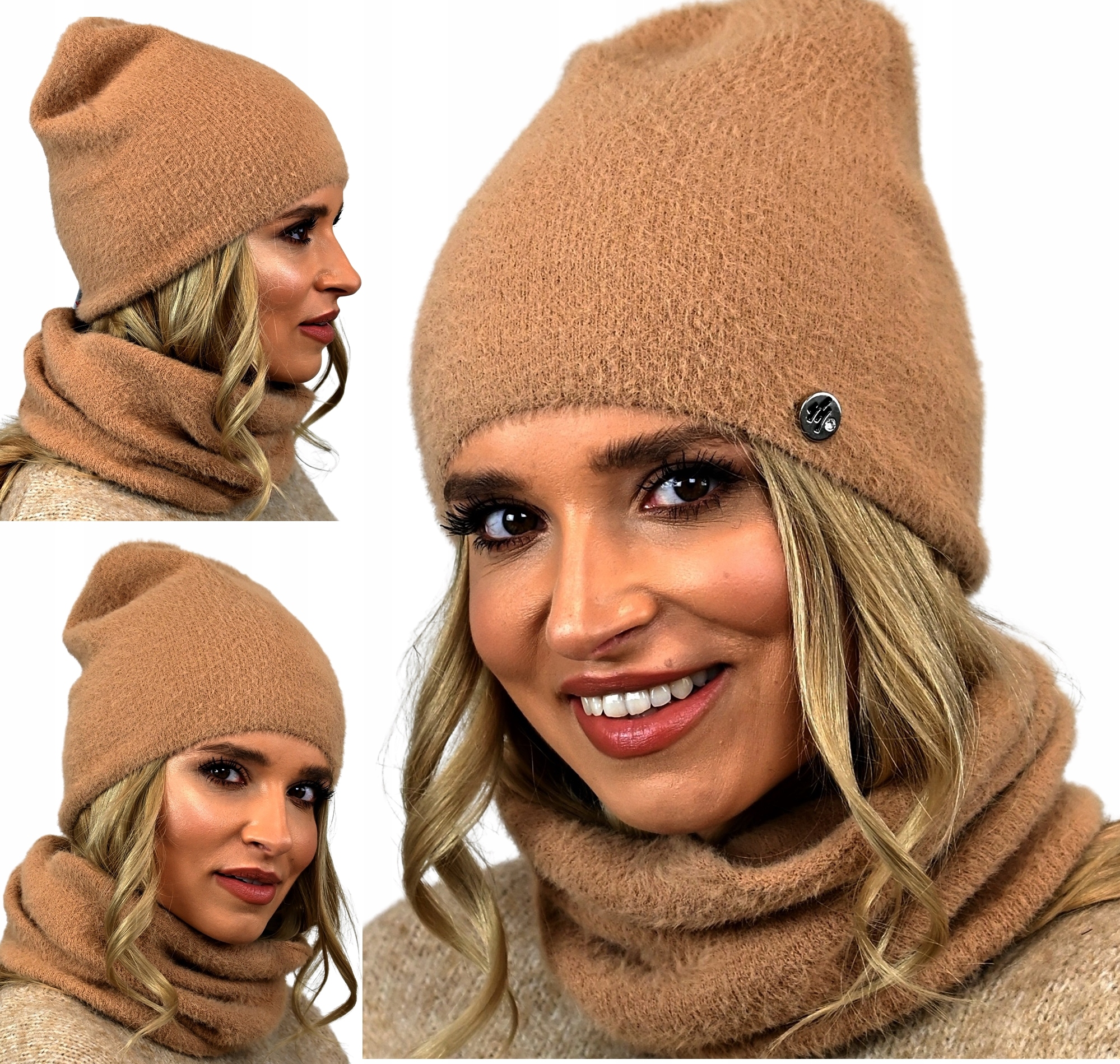 POLSKI Komplet CZAPKA KOMIN TUBA ALPAKA KOLORY AL1