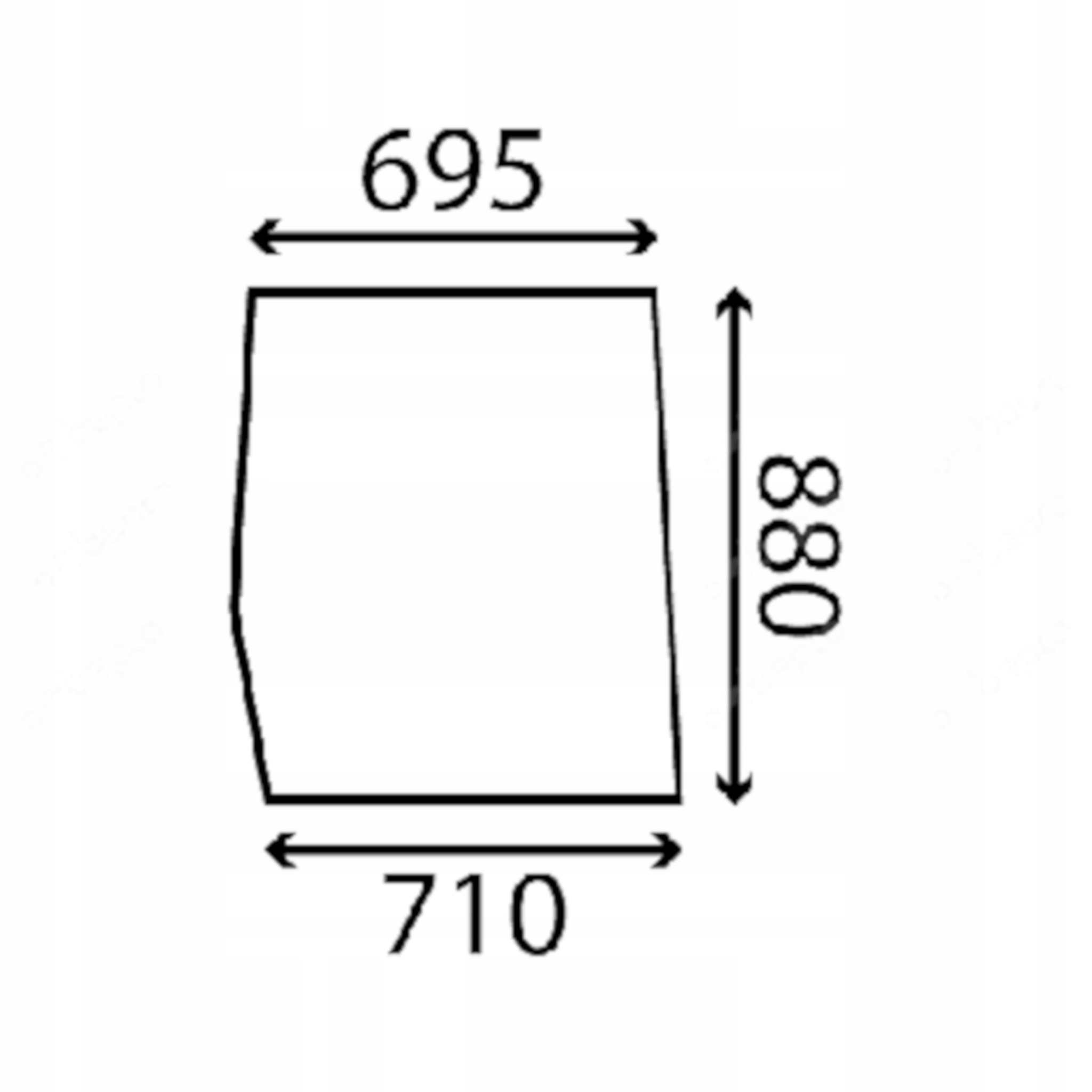 sklo Yanmar boční zadní pravé 106774 (4249)