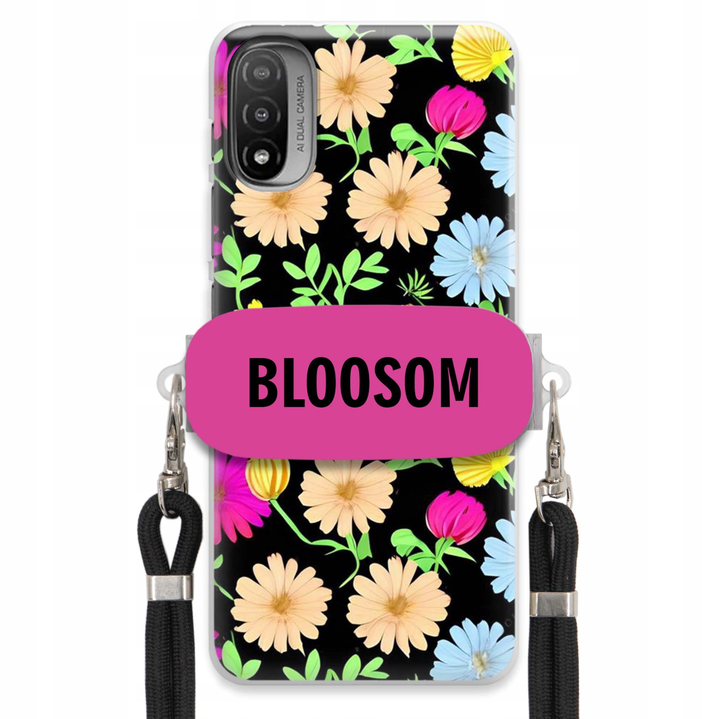 Pouzdro Držák Crossbody pro Motorola E20 Kryt Case Květiny Bloosom Flower