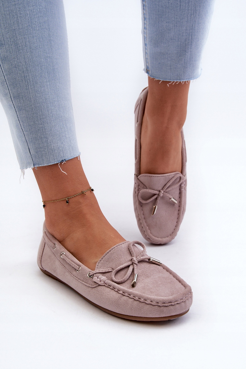 MOKASYNY DAMSKIE ZAMSZOWE FIOLETOWE 39 Oryginalne opakowanie producenta pudełko