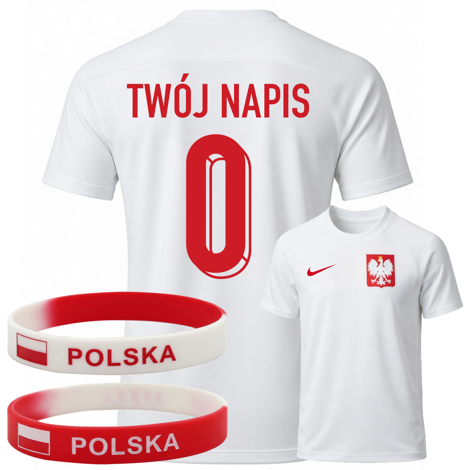 Nike koszulka kibica Reprezentacji Polska Twój Nadruk Napis dziecko 128-137