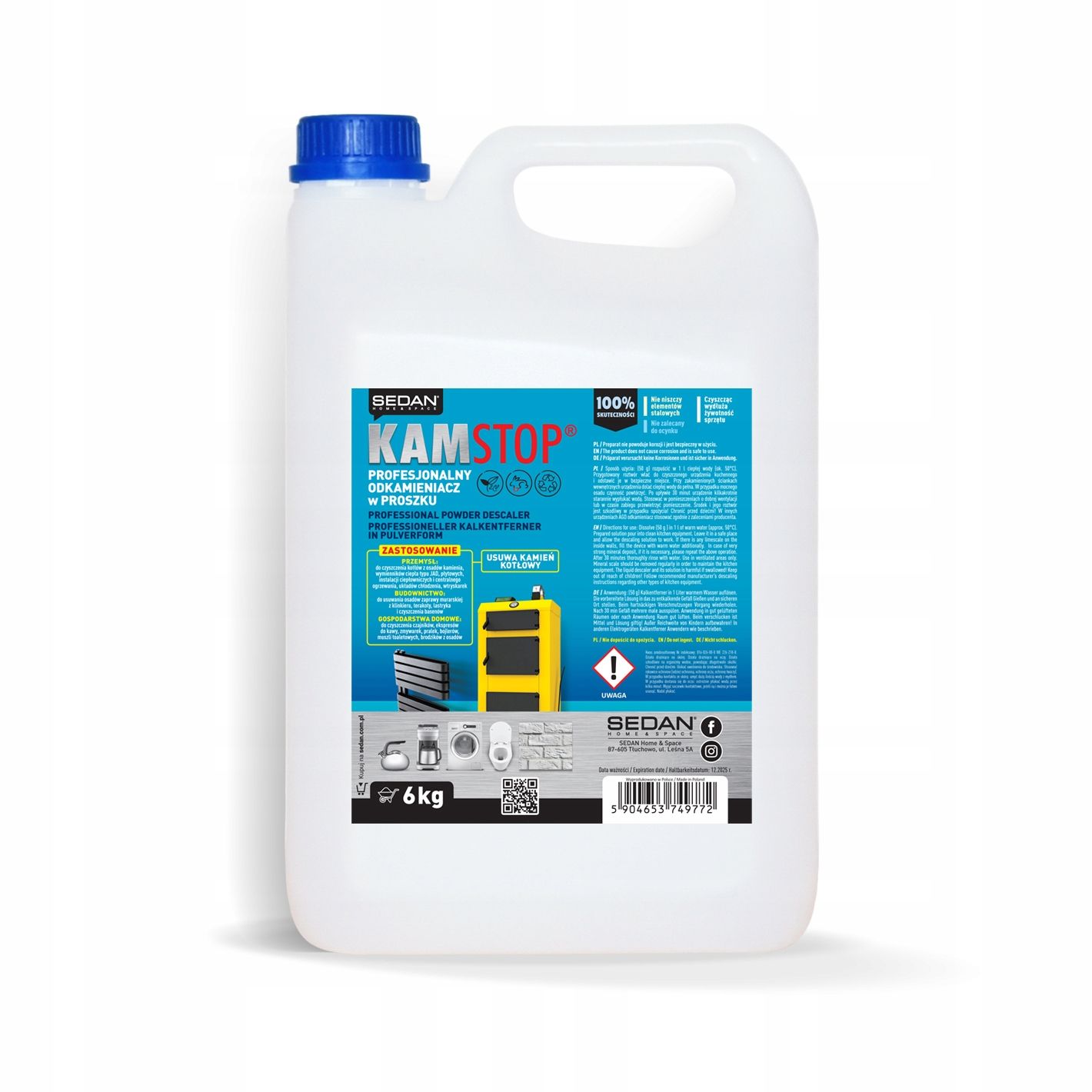 Levně Kamstop Profesionální odvápňovač prášku 6kg Polský Výrobek