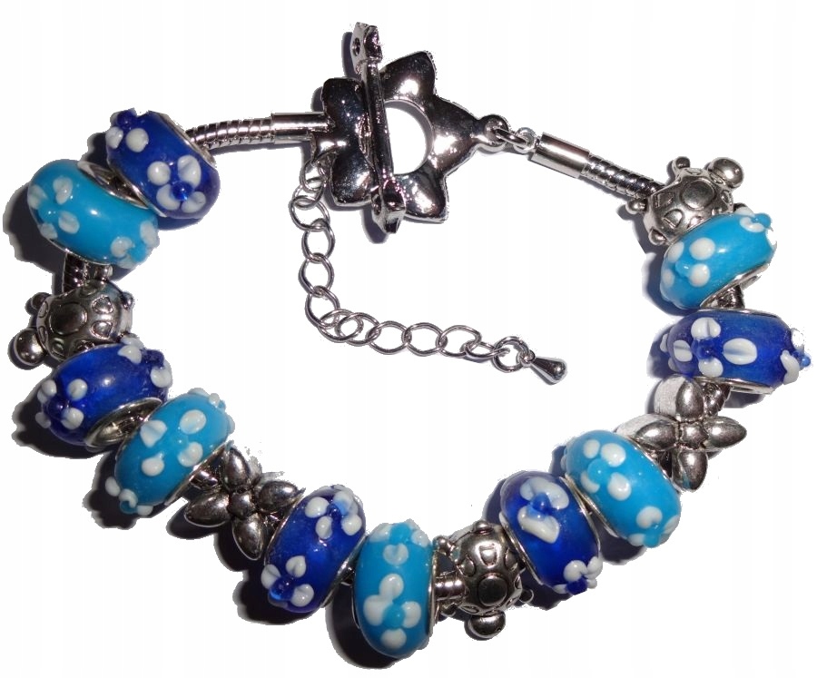 ELEGANCKA BRANSOLETKA MODUŁOWA LAMPWORK SZKŁO