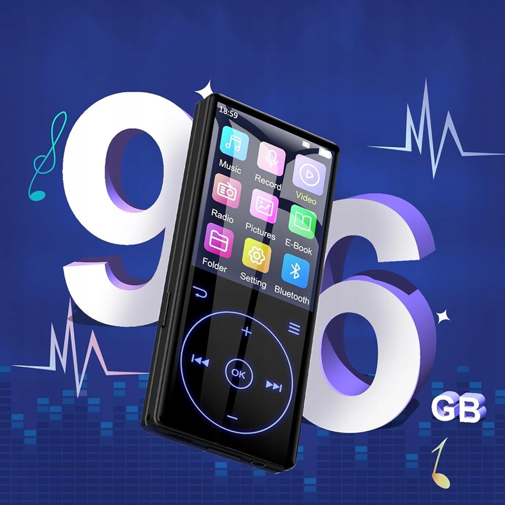 ODTWARZACZ MP3 32GB BLUETOOTH 5.0 W SŁUCHAWKI FM RADIO DYKTAFON Z MENU PL Marka Bedee