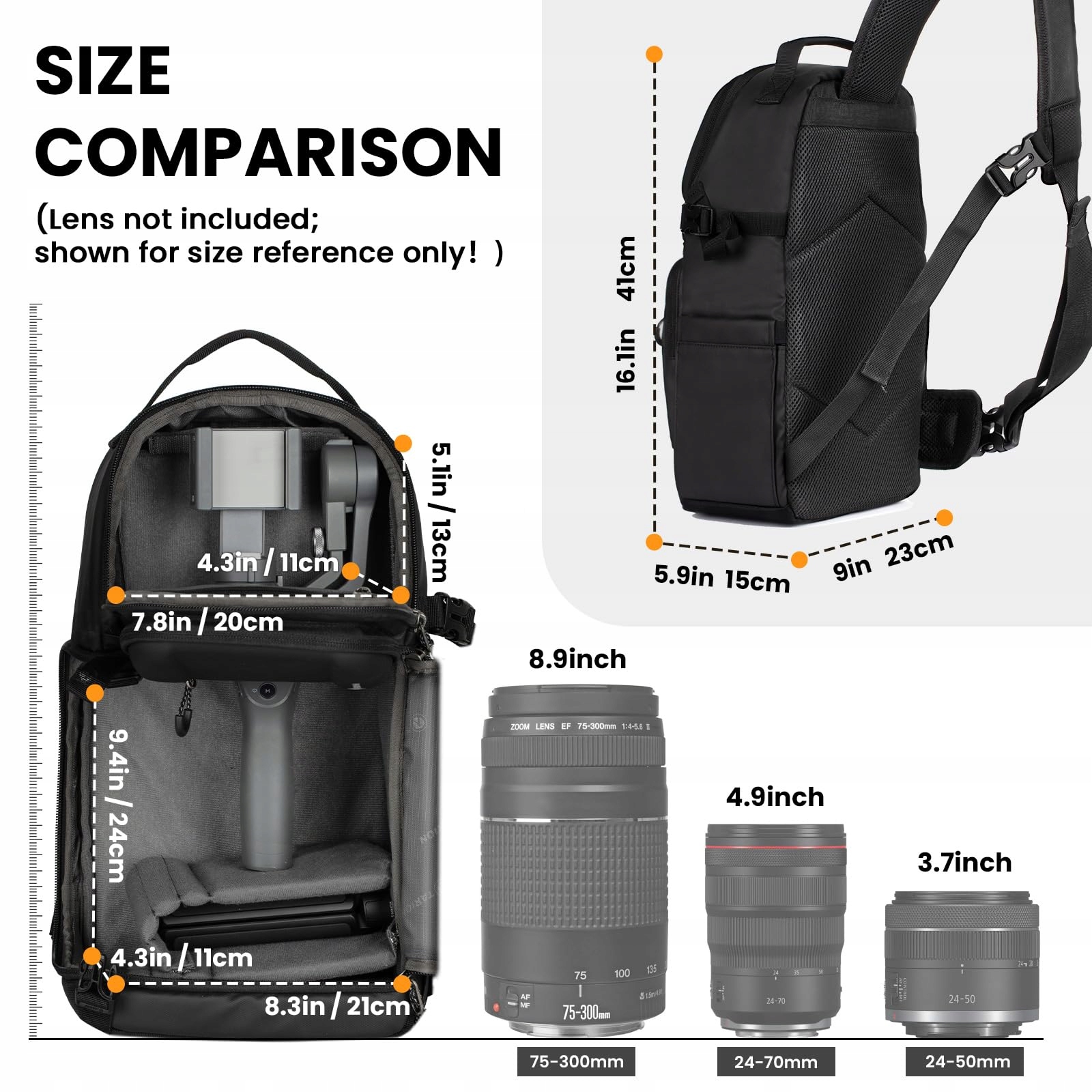 TARION Torba Na Aparat Wodoodporna Na Ramię DSLR SLR Obiektyw Stativ — miniatura 8