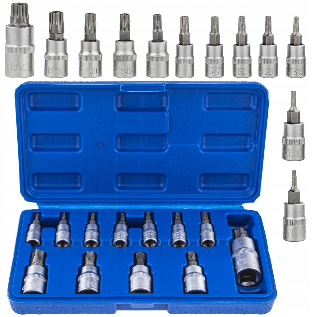 Klucze Nasadowe Nasadki Torx 1/4 3/8 1/2 Typ TS8-TS60 5 Kąt. Z Otworem 12EL