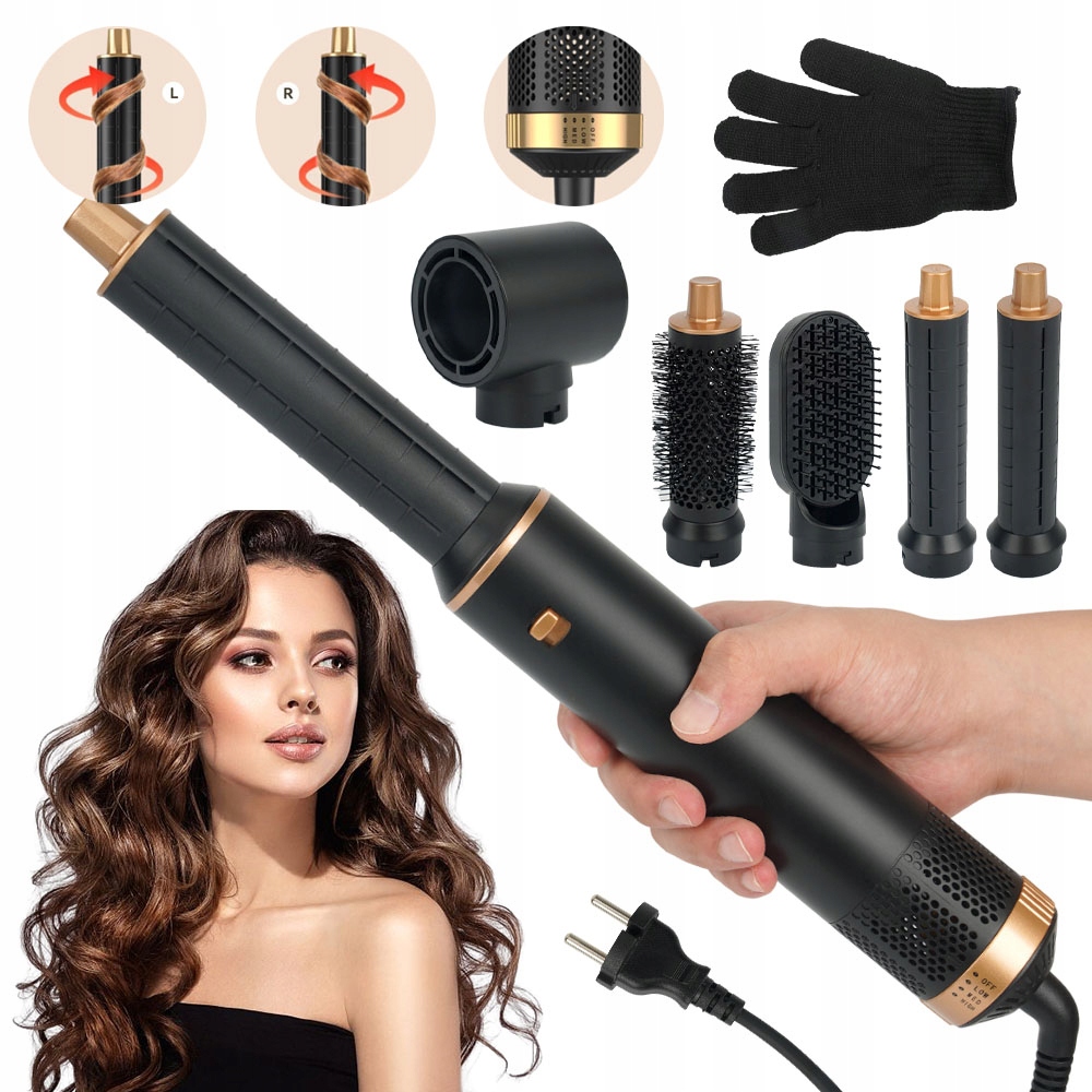 Kartáč na vlasy bedee 5v1 sada fénů s 5 doplňky 1000W 12.5M/S