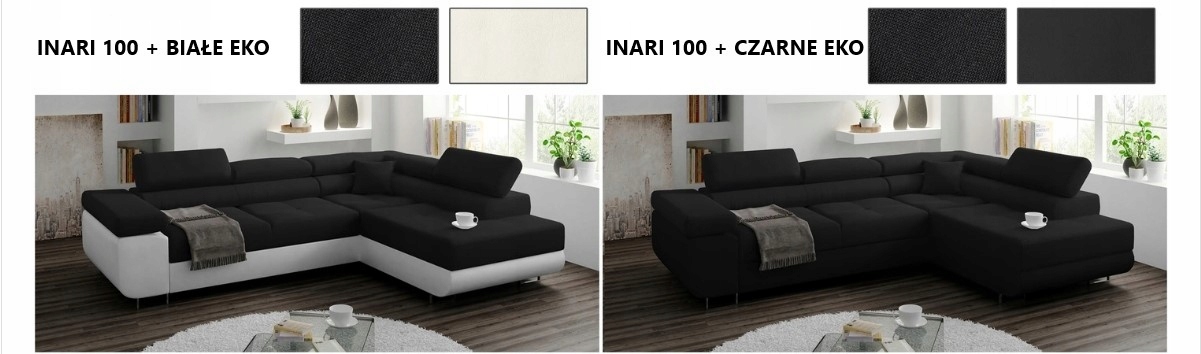 Narożnik MIAMI rogówka RUCHOME ZAGŁÓWKI sofa Głębokość mebla 203 cm