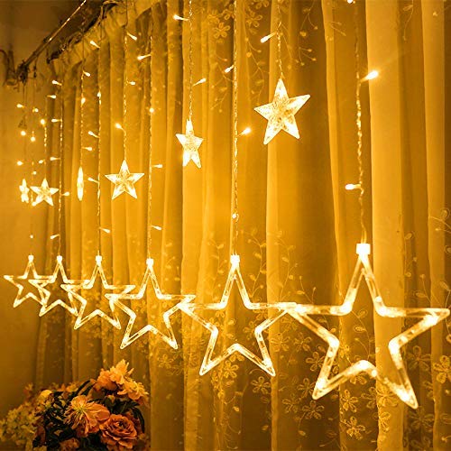 GLOBALINK Lampki Kurtyna Gwiazdki 138 LED 8 Trybów — miniatura 6