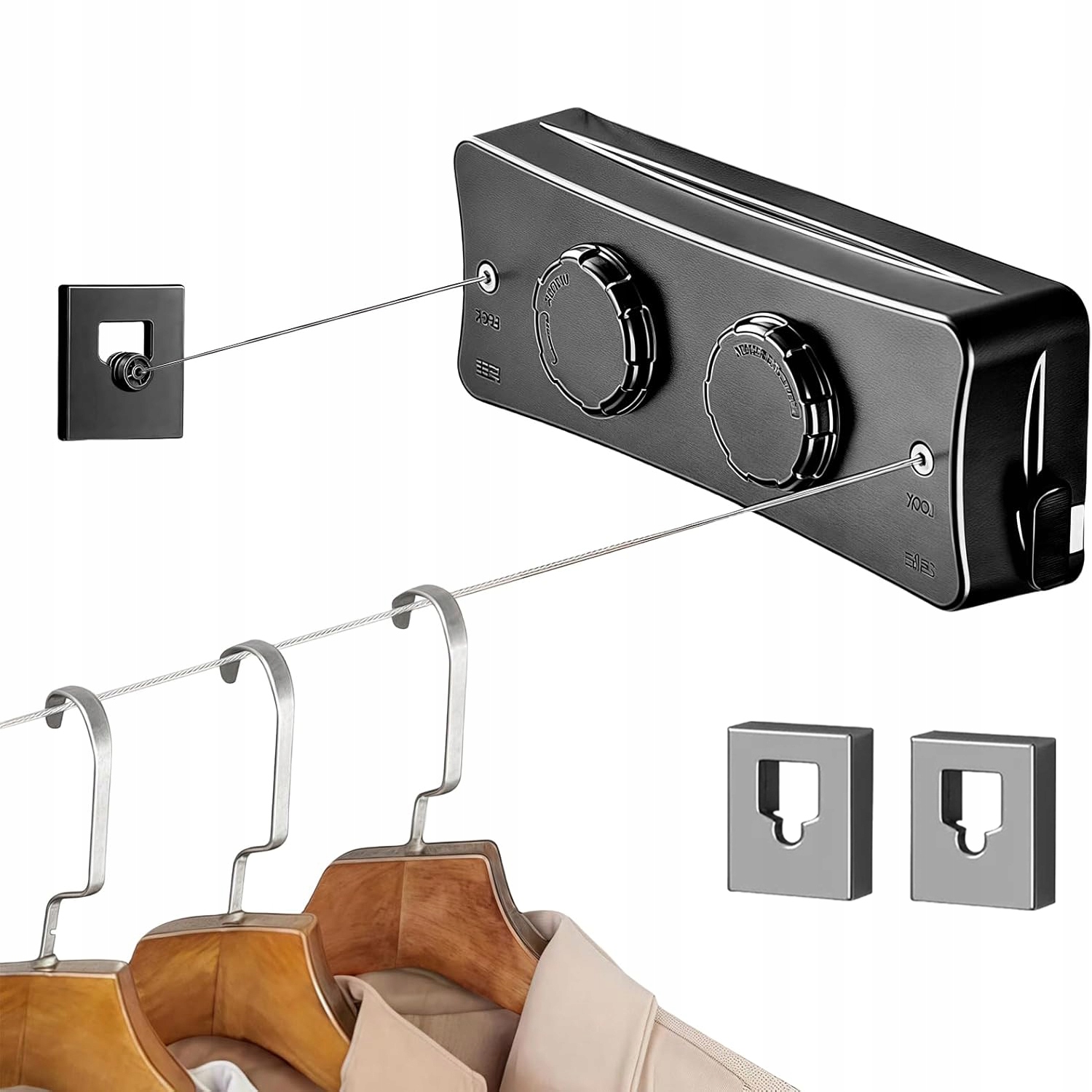 Levně Výsuvná Šňůra Na Sušení Prádla, Odolná Cestovní Šňůra 5,1 M Na Zeď