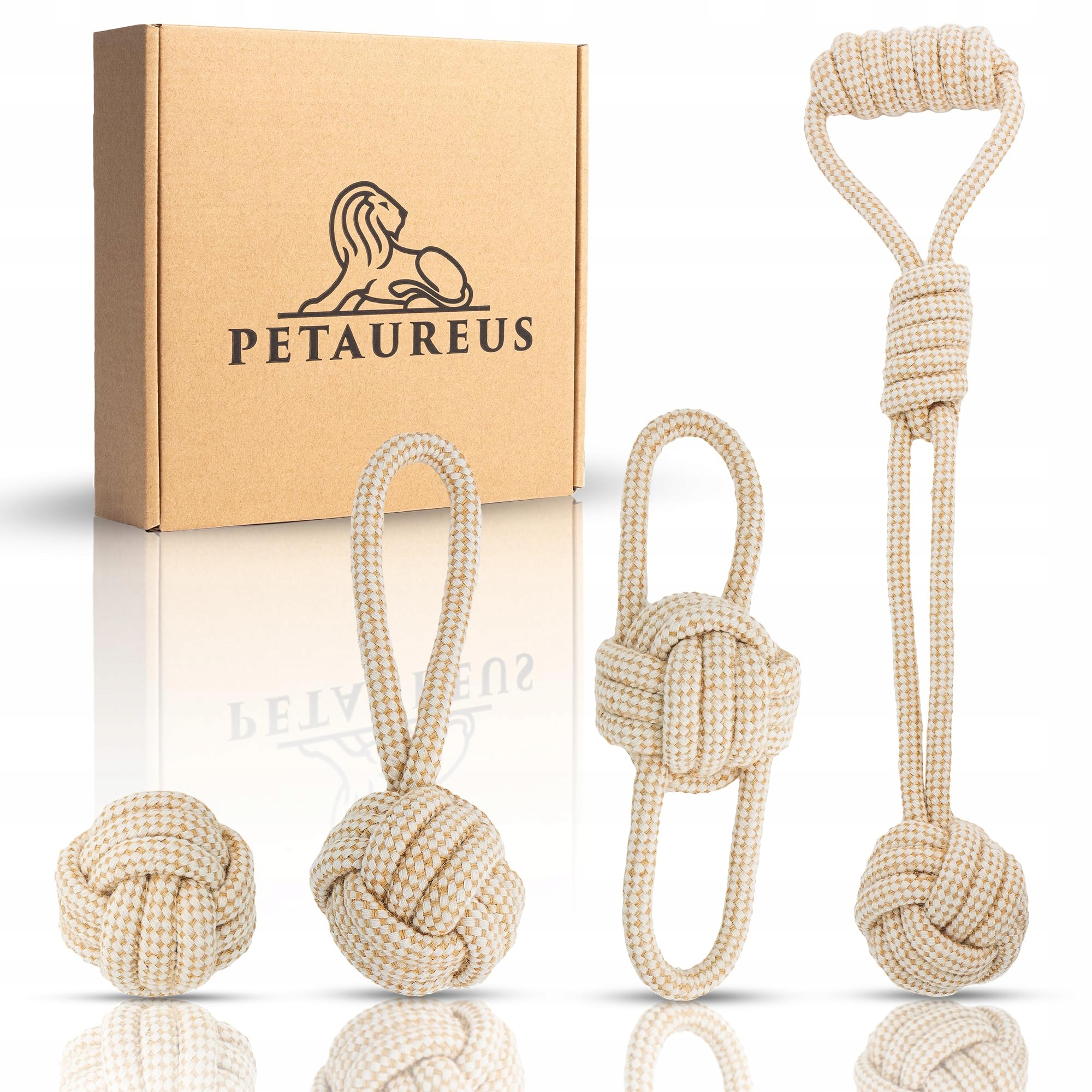 Petaureus Premium Toys Sada 4 provázků na pásy Bavlna Konopí