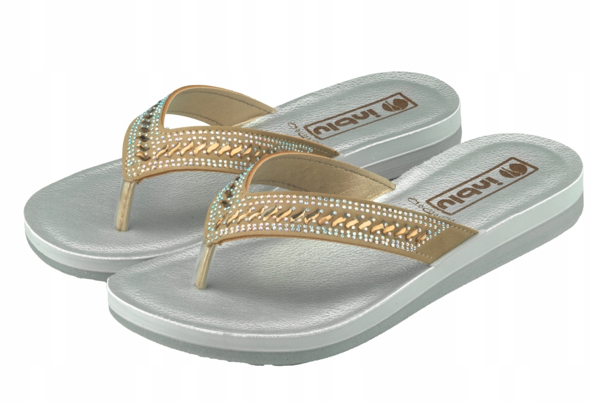 Klapki Japonki INBLU ZO-01 SOFT piaskowe z koralikami roz.40 Kod producenta ZO000001