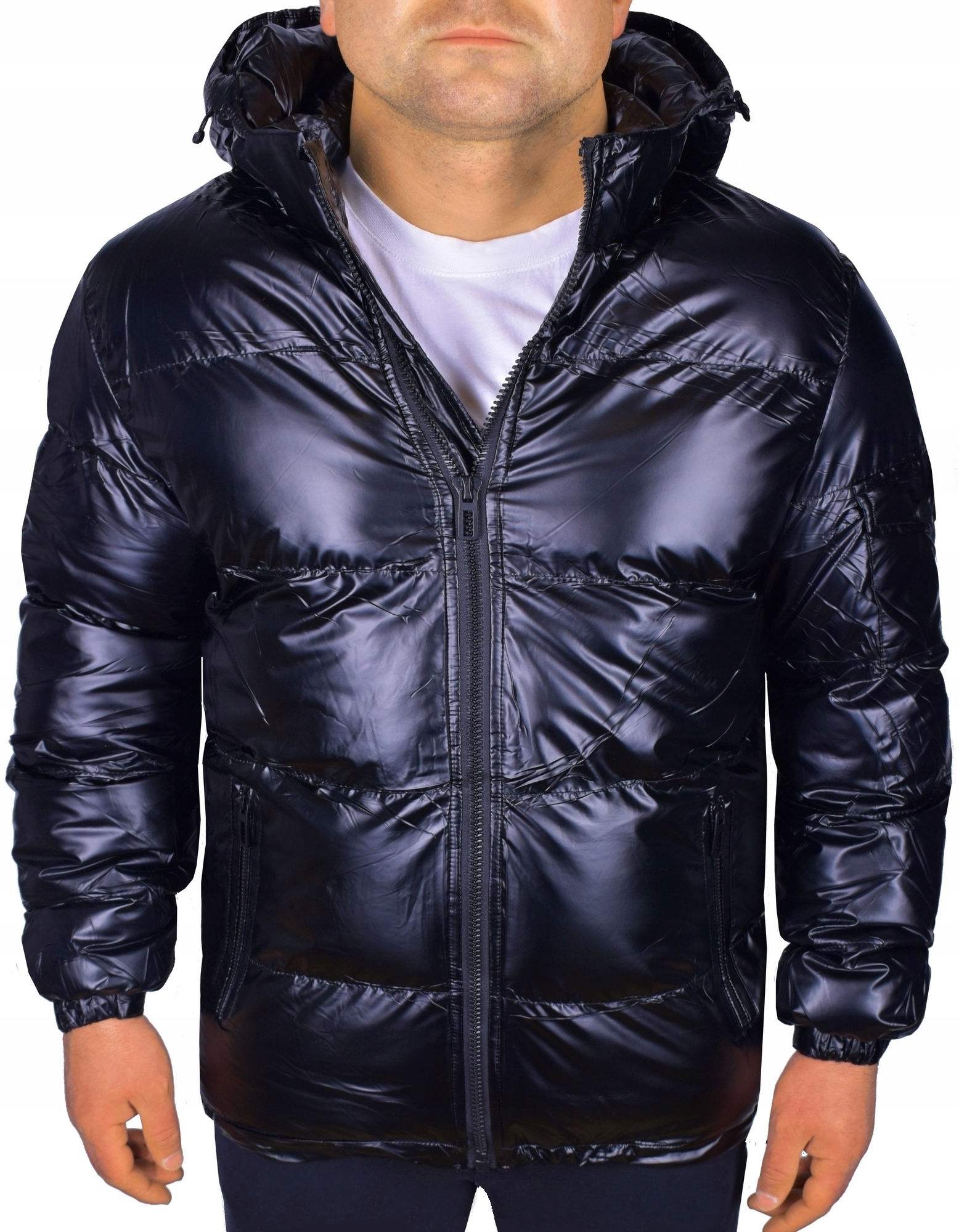 

Zimowa Kurtka Błyszcząca Męska Kaptur Ocieplana