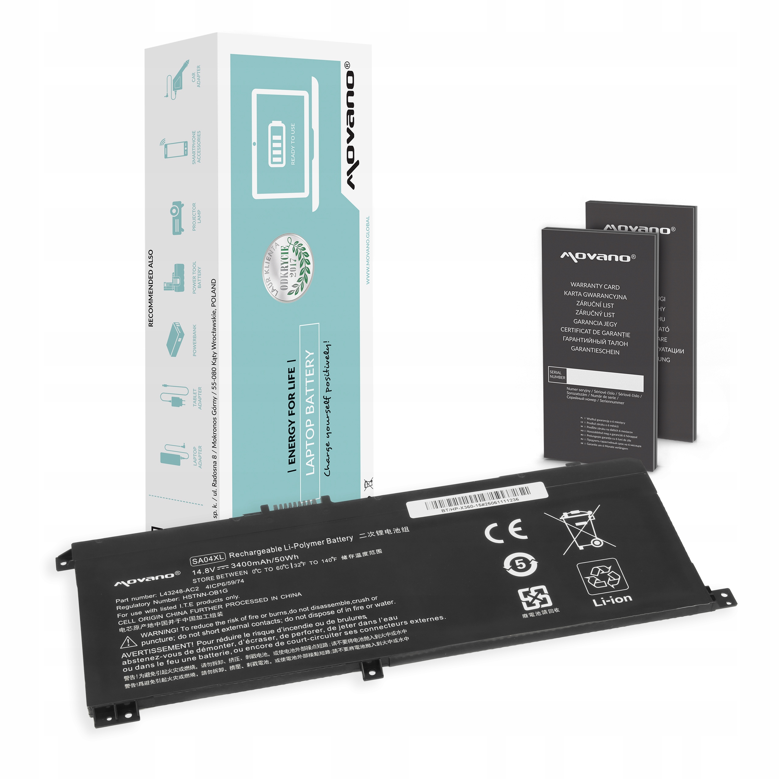 Bateria Movano do Hp Envy X360 15-dr 15-ds 15-fh