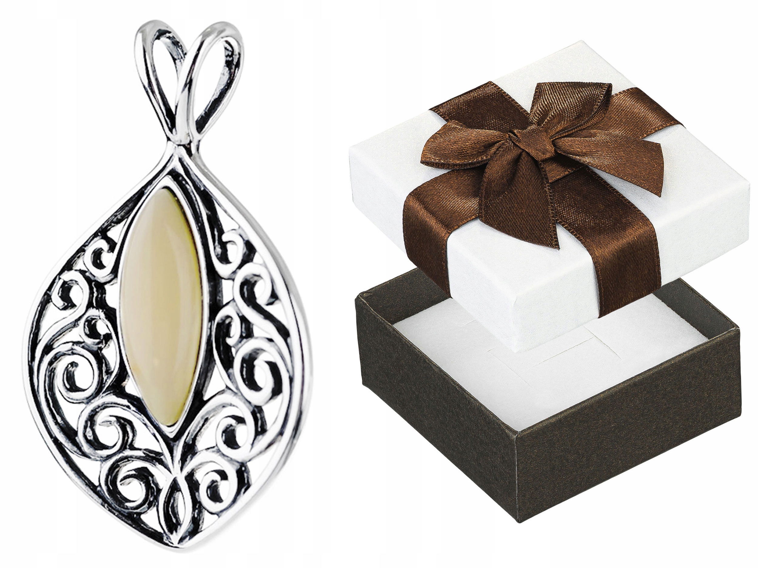 Stříbrný přívěsek s mléčným jantarem Oxidovaný Přívěsek Stříbrný