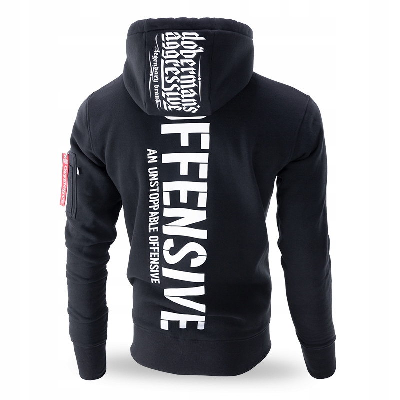 Mikina s kapucí Dobermans Aggressive "Unstoppable BKK264" vel. XL černá