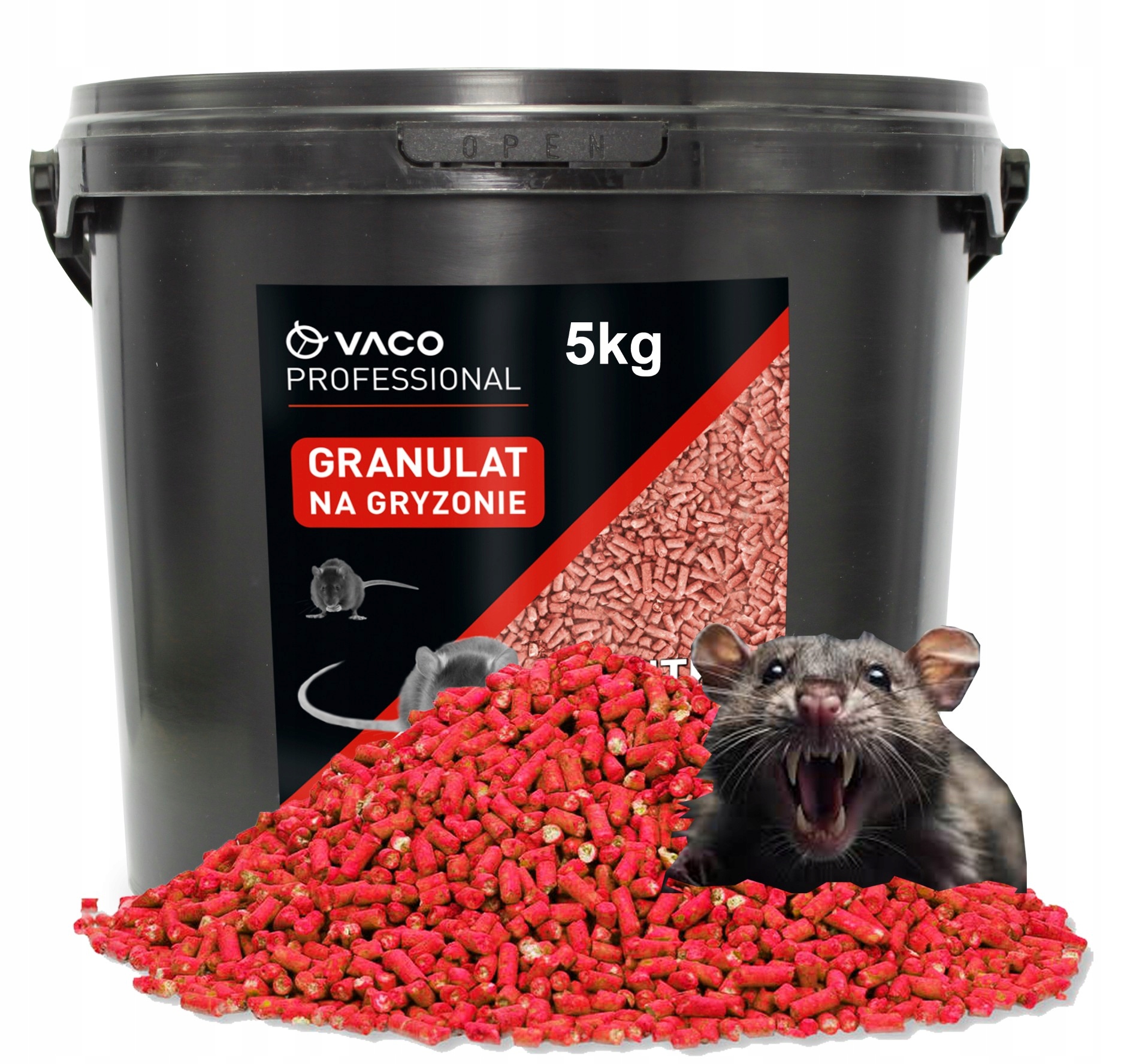 5kg Mocny Granulat Na Myszy Szczury Trutka Na Myszy Bromadiolon Bitrex Vaco