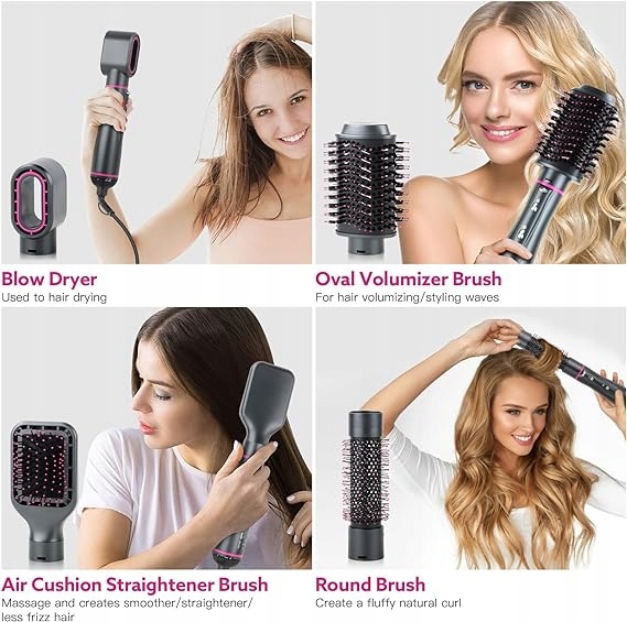 SUSZARKA DO WŁOSÓW 4w1 CIEPŁE POWIETRZE SZCZOTKO LOKÓWKA ZESTAW WeChip1000W EAN (GTIN) 0589352911