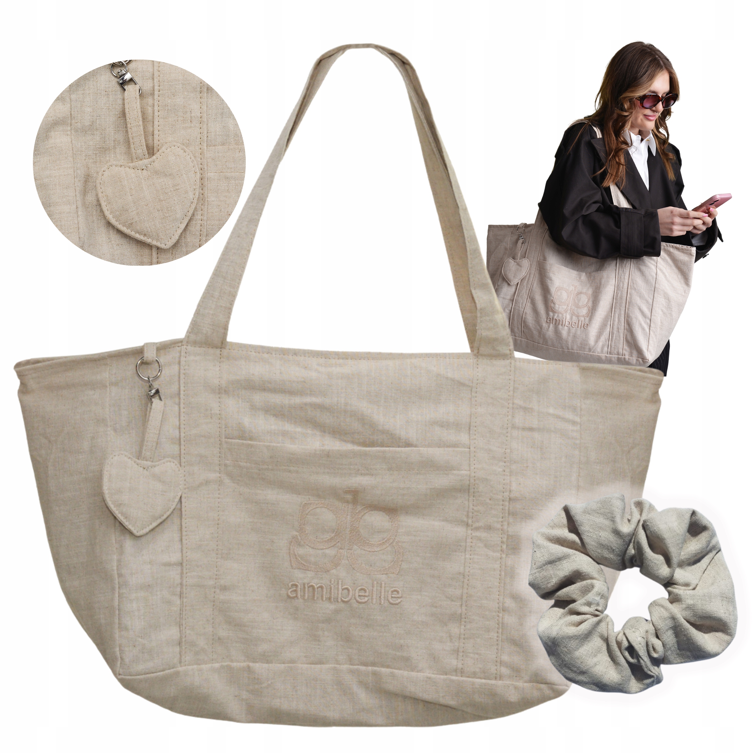 Dámská nákupní taška na pláž s ramenem, béžová, městská, sportovní Dárek