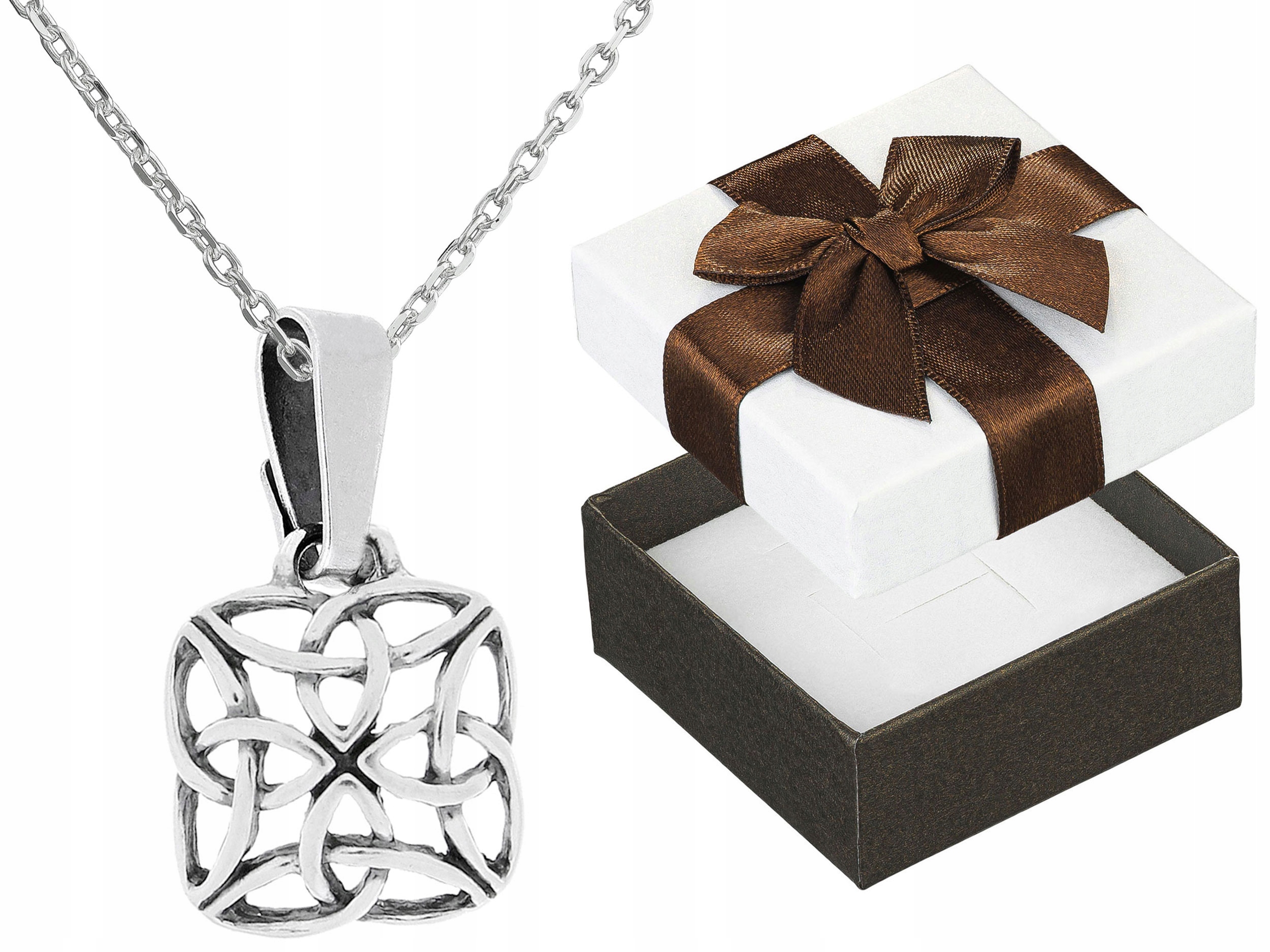 Dlouhý Stříbrný Oxidovaný Dámský Náhrdelník Ažurový Čtverec Stříbro Ankr 80