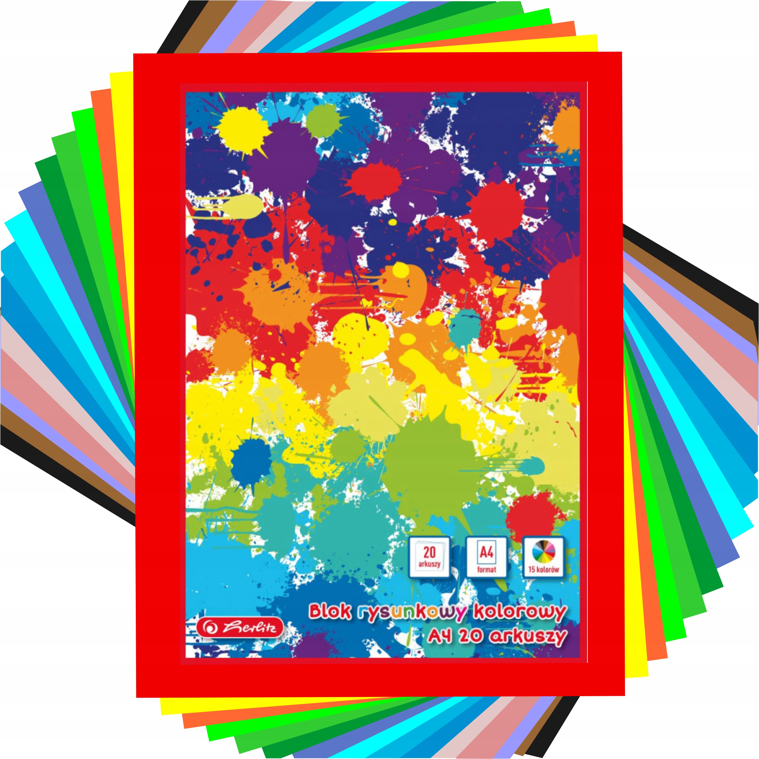 

Blok rysunkowy Herlitz A4 kolorowy 20k 80g