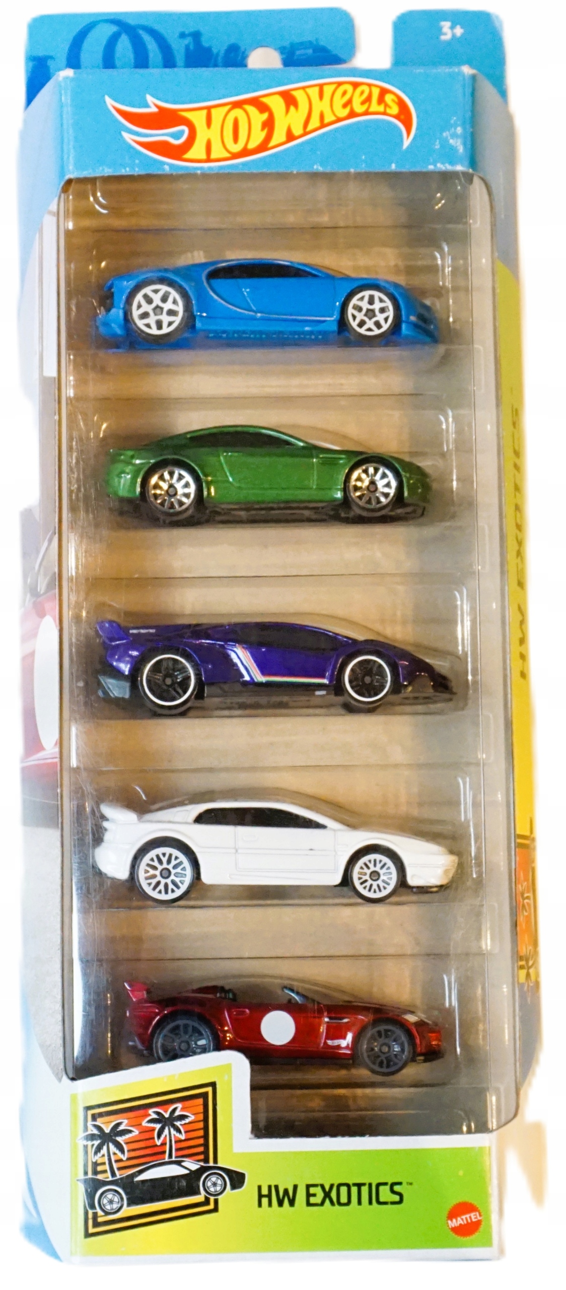 HOT WHEELS ZESTAW 5-PAK HW EXOTICS BUGATTI CHIRON LOTUS AUTKO MODEL NOWY