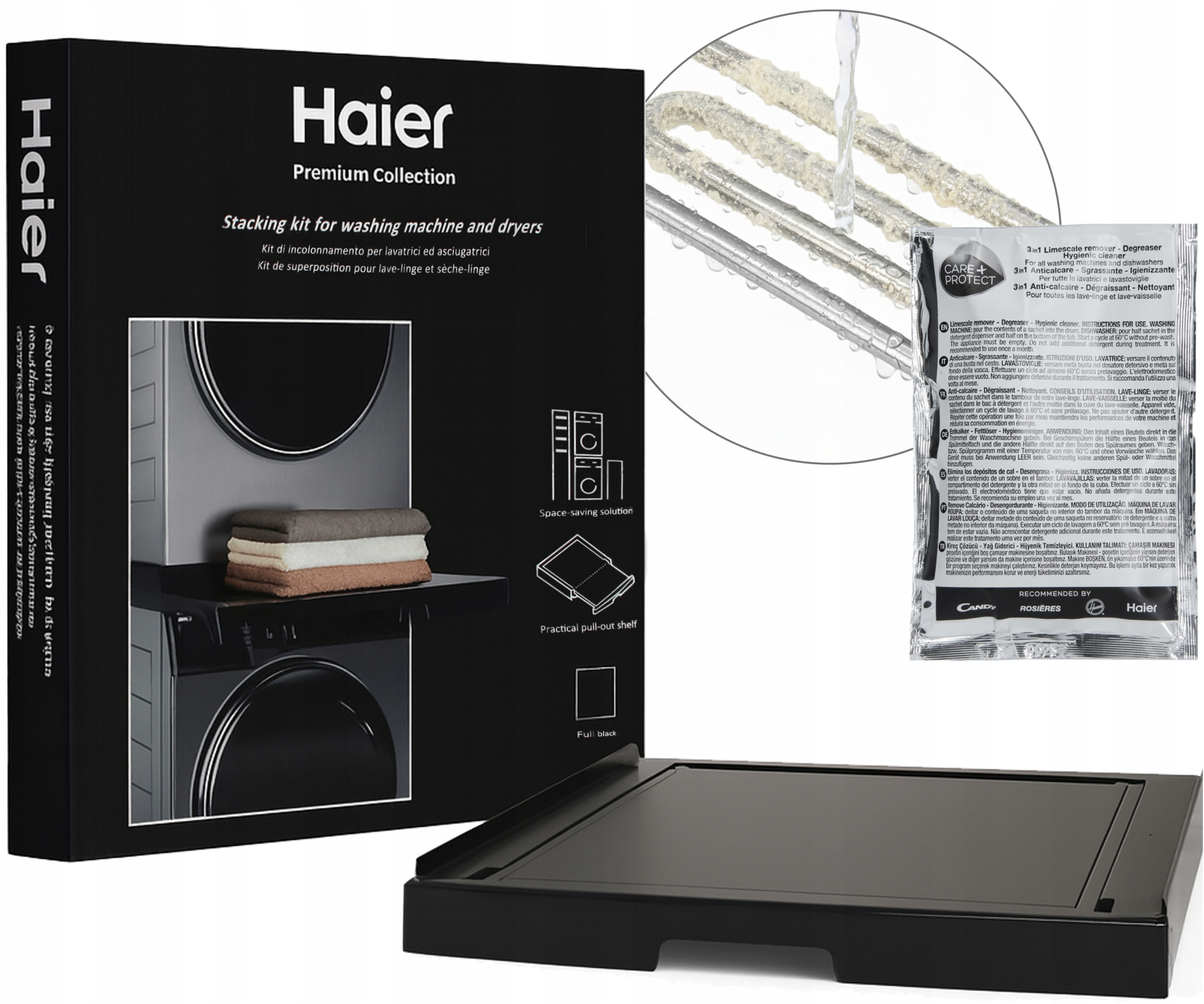 łącznik czarny do pralki i suszarki Odkamieniacz Care+Protect