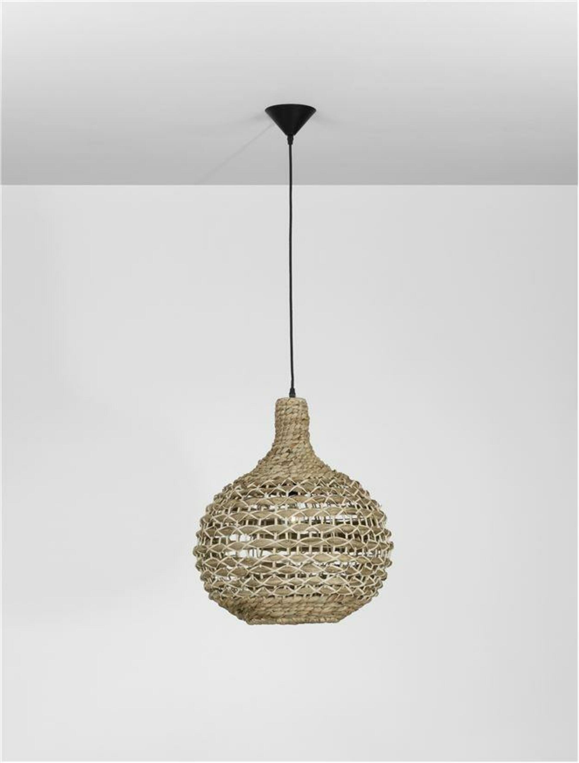 Nova Luce závěsné svítidlo Griffin sušený vodní hyacint černý kabel E27 1x1