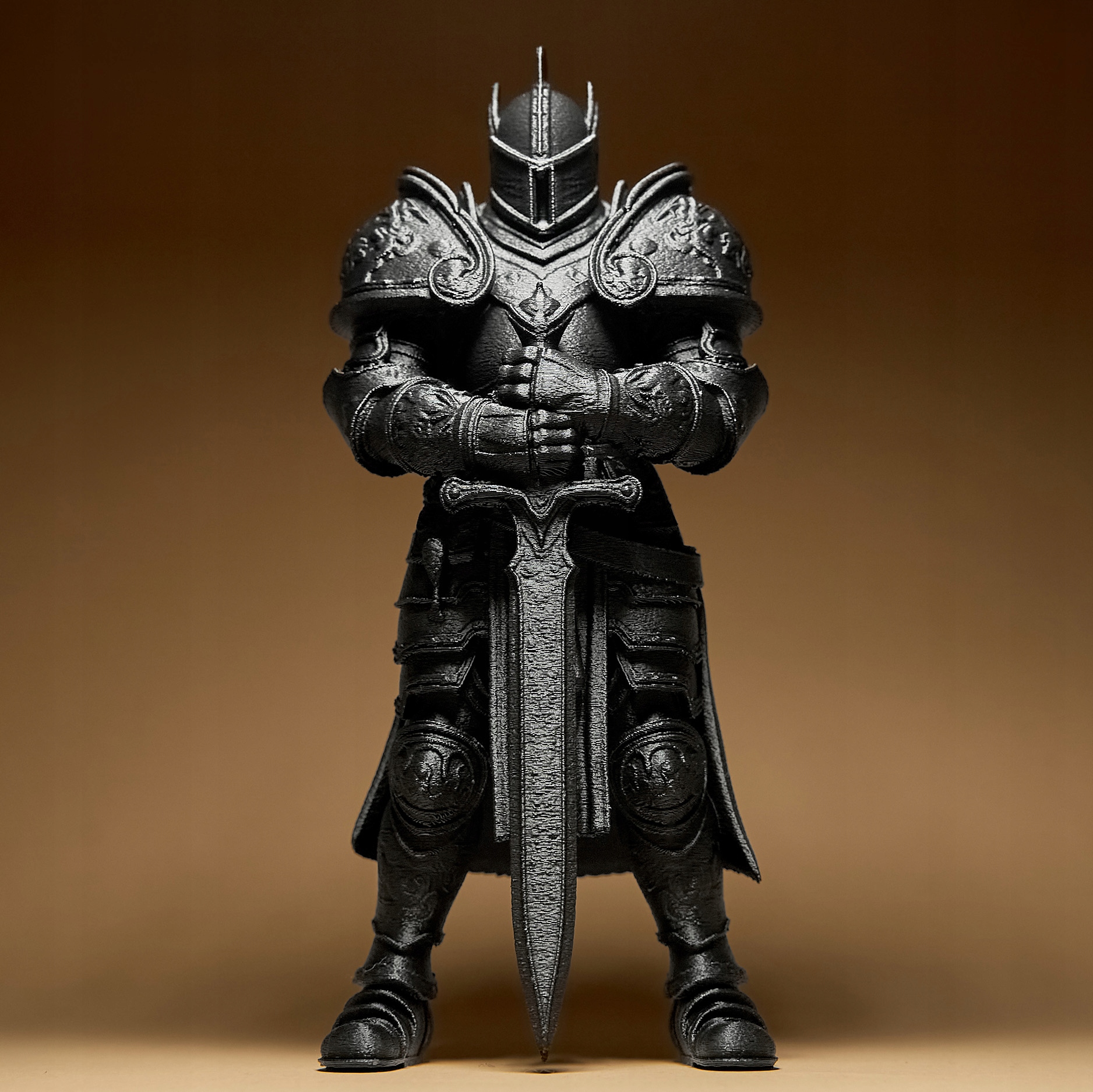 Rytíř Bojovník s mečem Figurka Soška Dekorace 3D tisk 20 cm