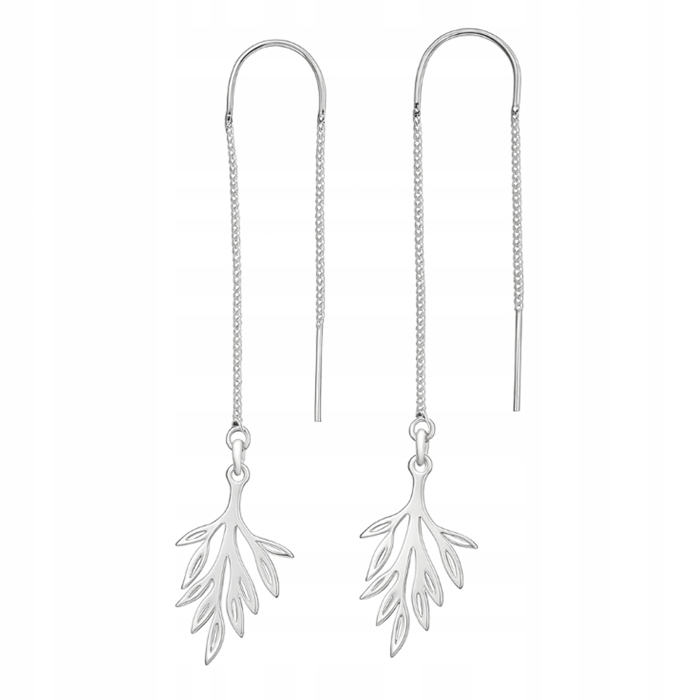 Stříbrné náušnice ryzost 925 provlékací Symbol míru Stříbro Větvička