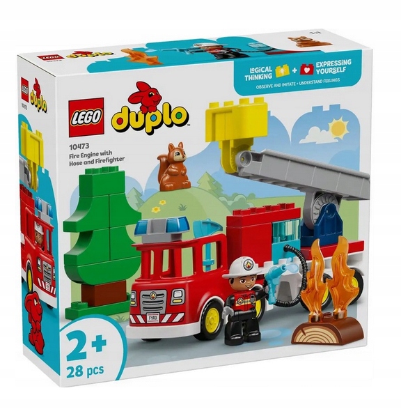 Lego 10473 Duplo Hasičské Auto S Hadicí A Hasičem