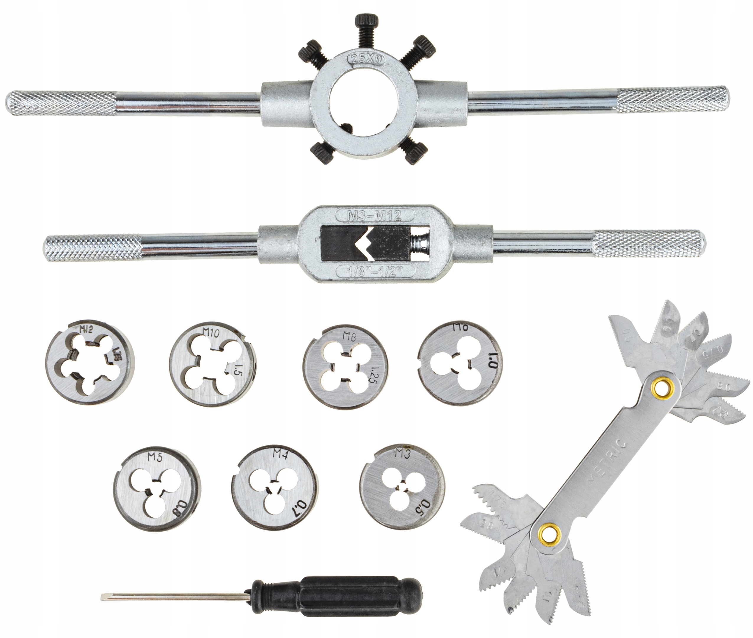 ZESTAW NARZYNEK I GWINTOWNIKÓW WALIZKA KALIBROWNIK 32 ELEMENTY M3-M12 EAN (GTIN) 5907737321932