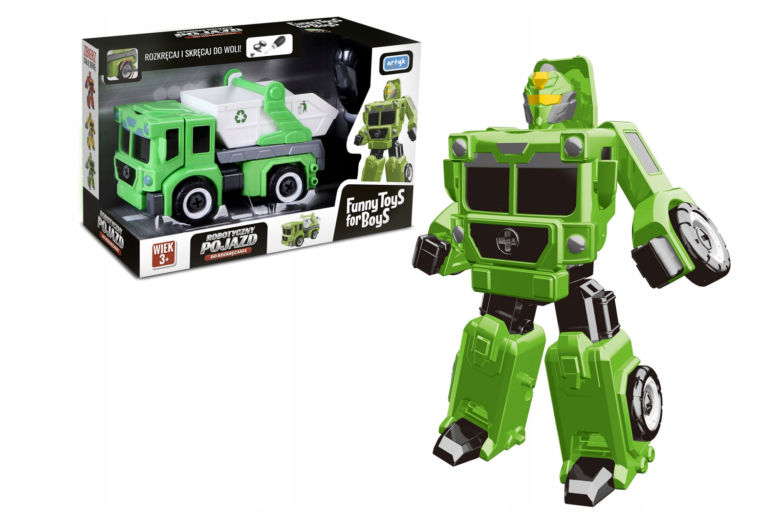 

Robot Auto Śmieciarka Transformacja Do Skręcania