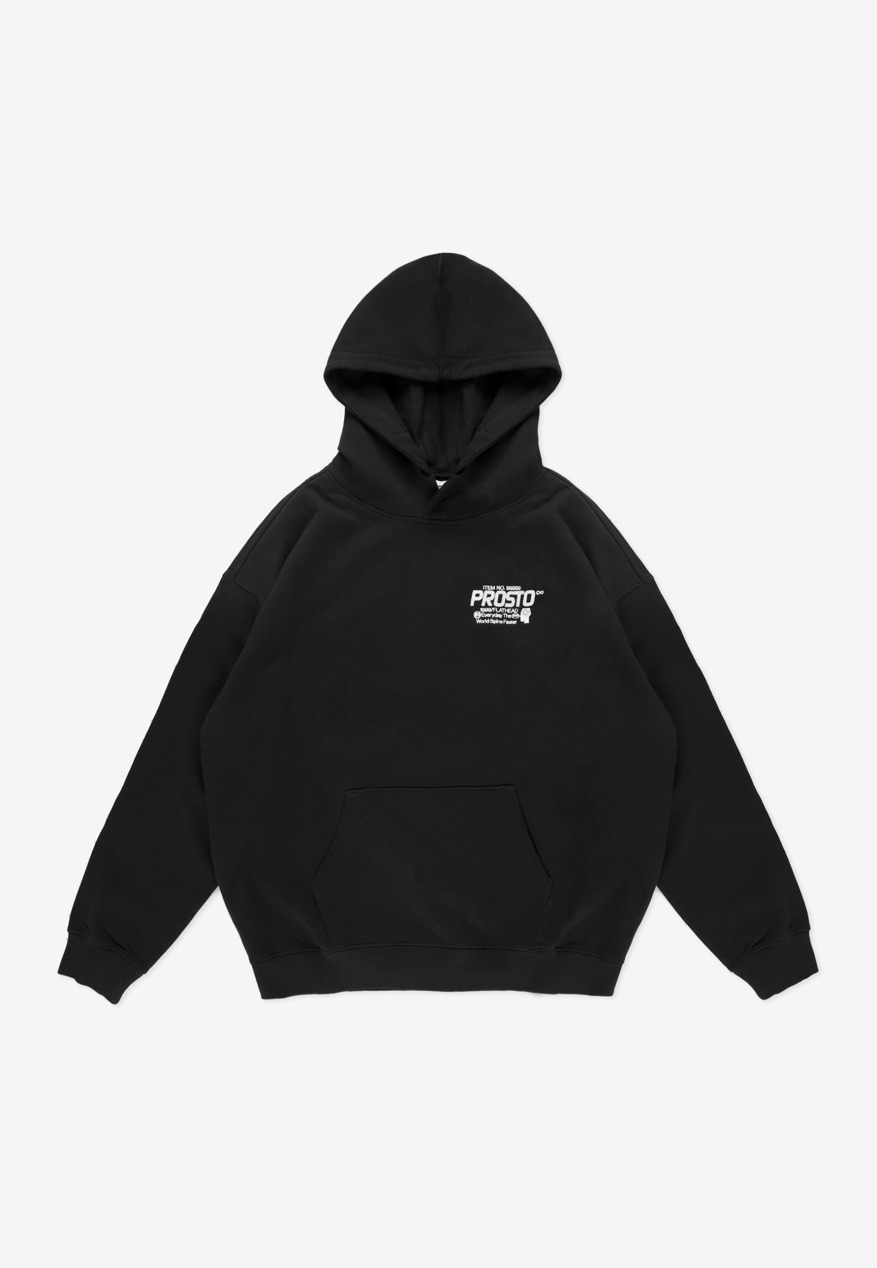 Męska czarna bluza z kapturem Prosto Flathead L