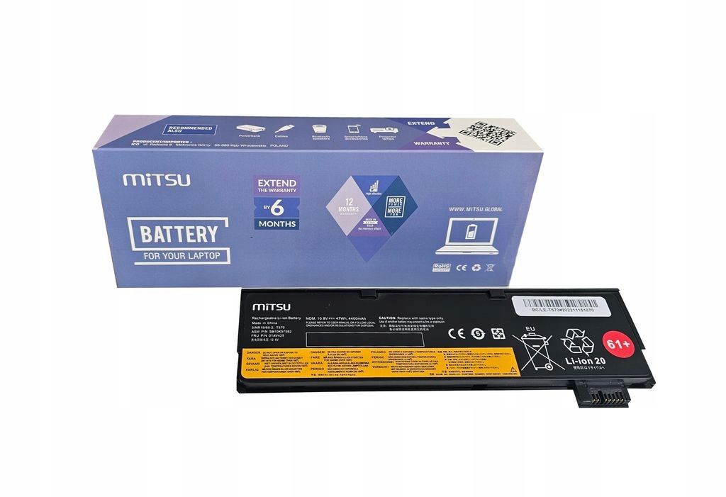 Nowa Bateria Mitsu Lenovo Thinkpad T570 47Wh 01AV4