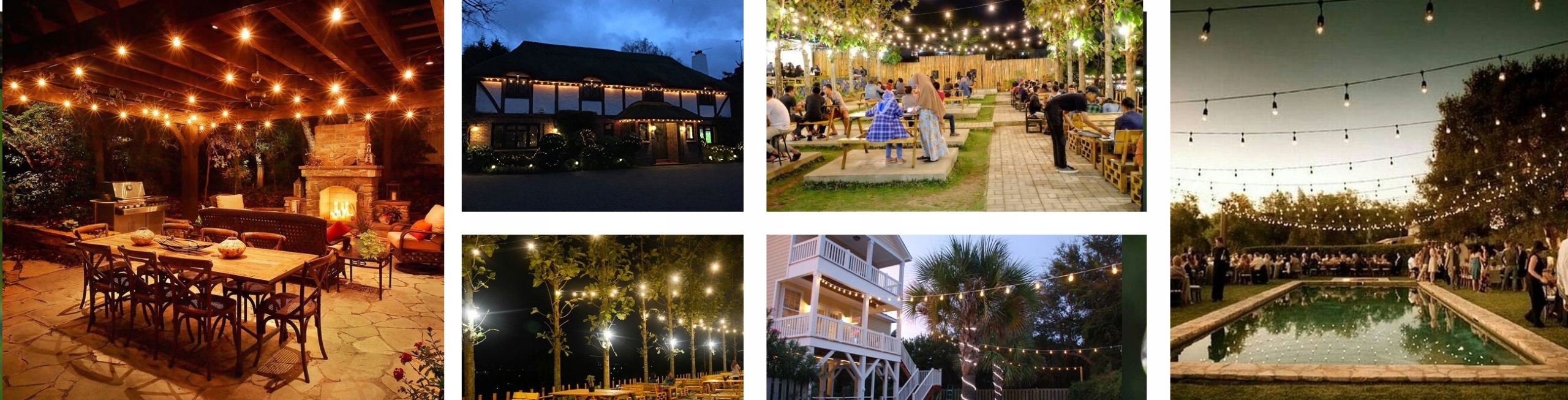 OŚWIETLENIE GIRLANDA ŚWIETLNA LAMPKI OGRODOWE ŚWIATEŁKA 20 ŻARÓWEK LED 10M Odległość między żarówkami 50 cm