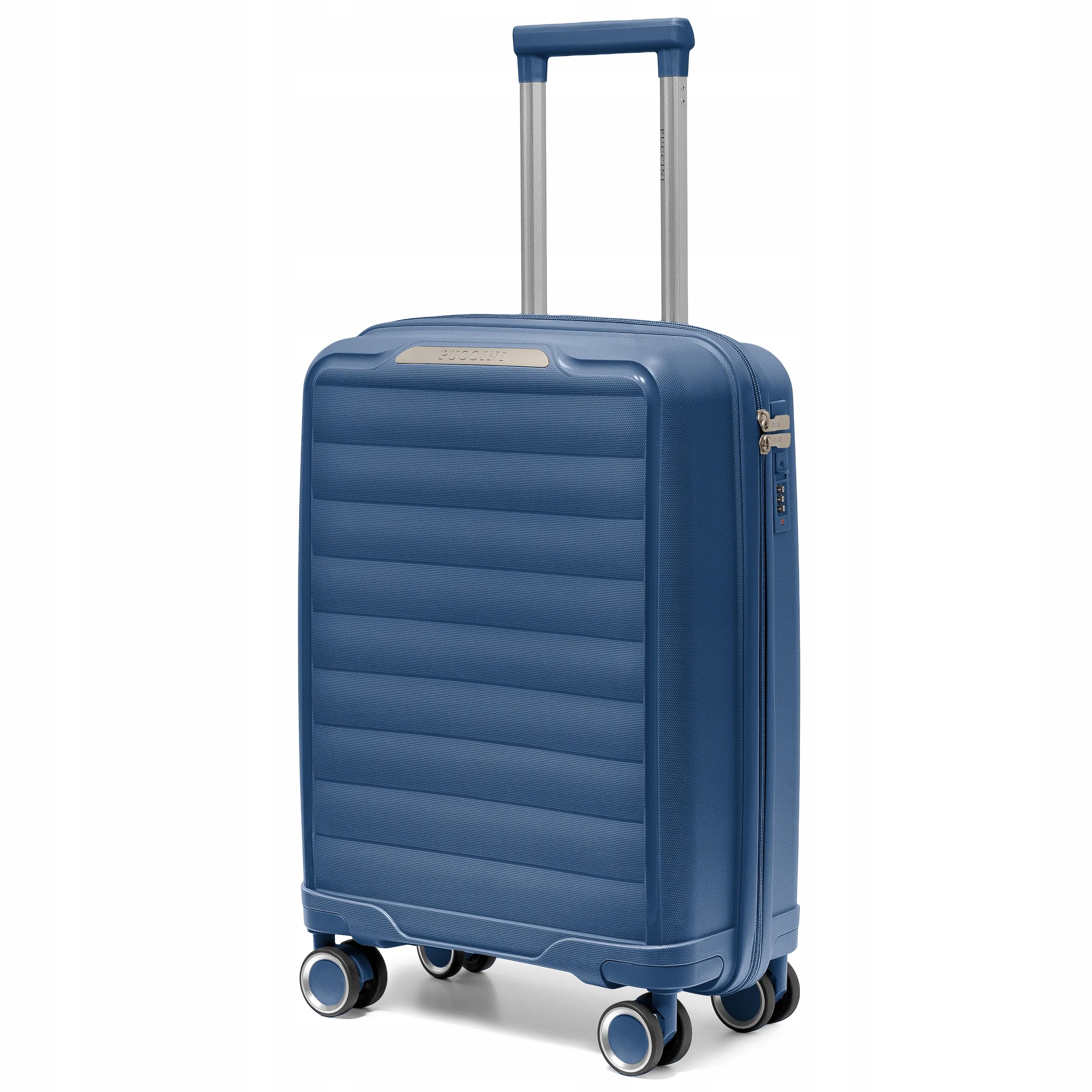 Puccini Kabinový cestovní kufr 4 kolečka, polypropylen, modrá barva, PP030C-7A
