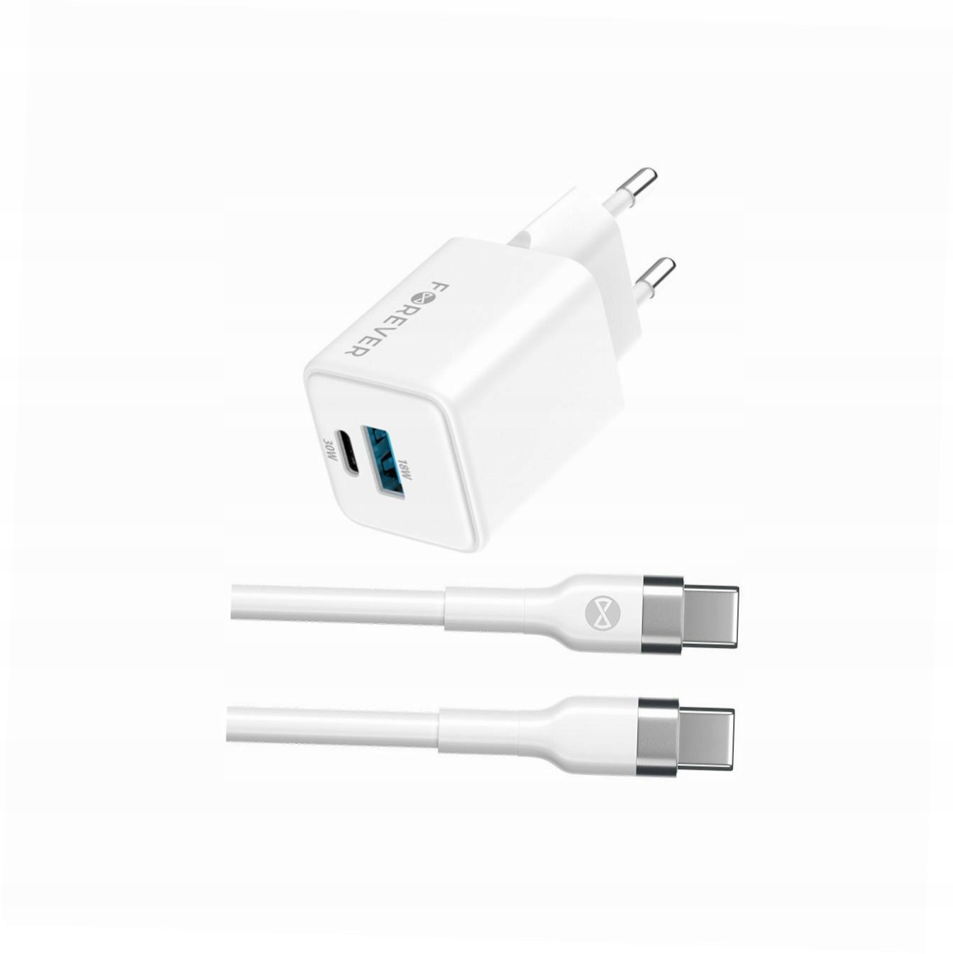 Szybka ładowarka GaN 30W Usb i Usb-c z kablem do Samsung Galaxy S21 5G