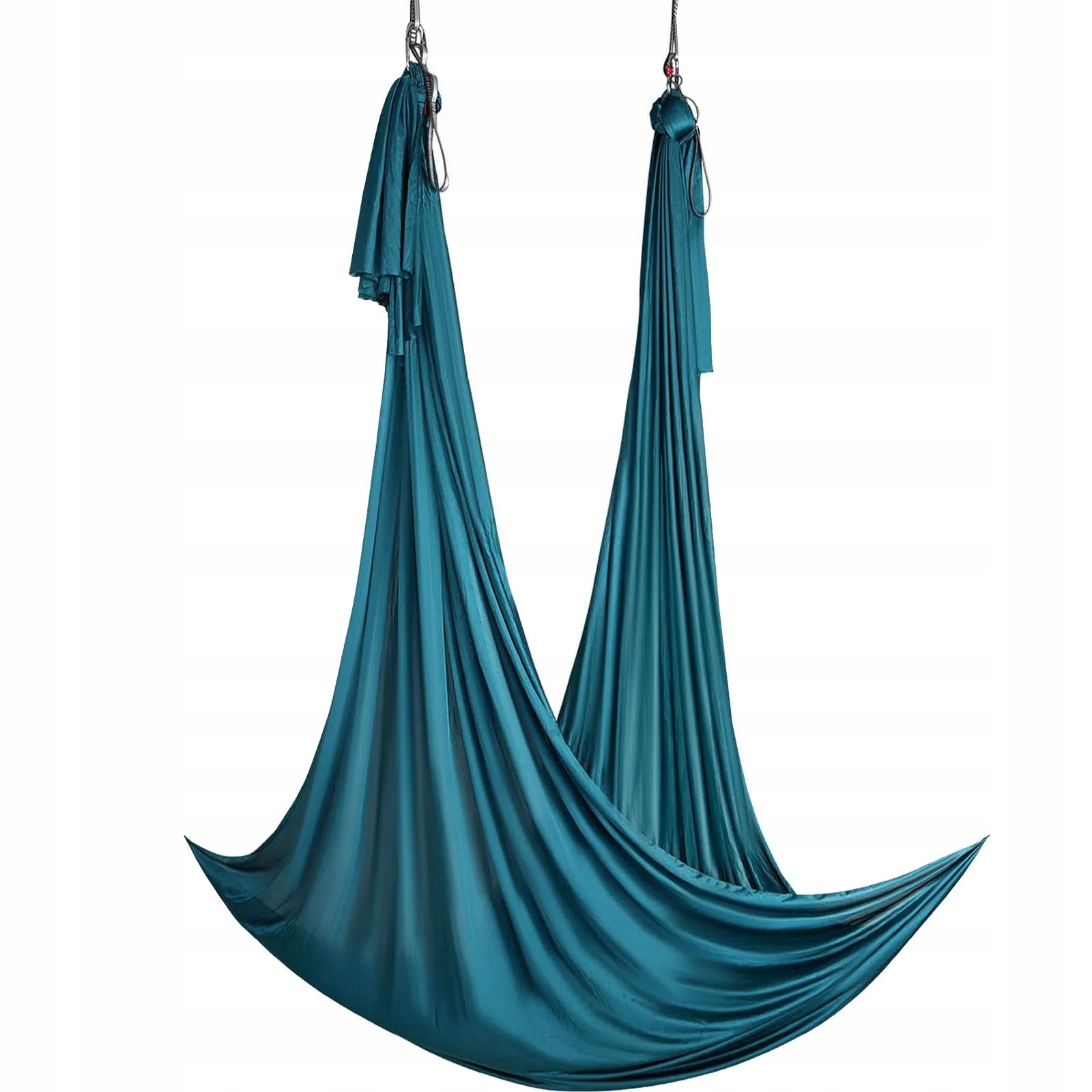 Houpací síť aerial yoga 10 m silný nylon 100 gsm zelená 1000 kg tréninková sada
