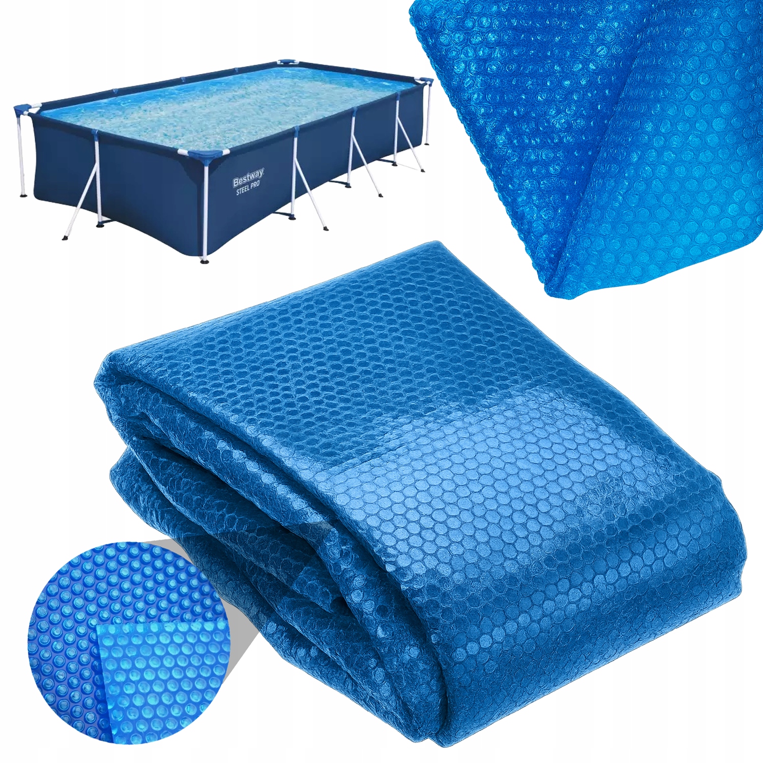 220 mikronů krycí plachta solárního topení do bazénu Bestway Steel Pro 450x220 cm